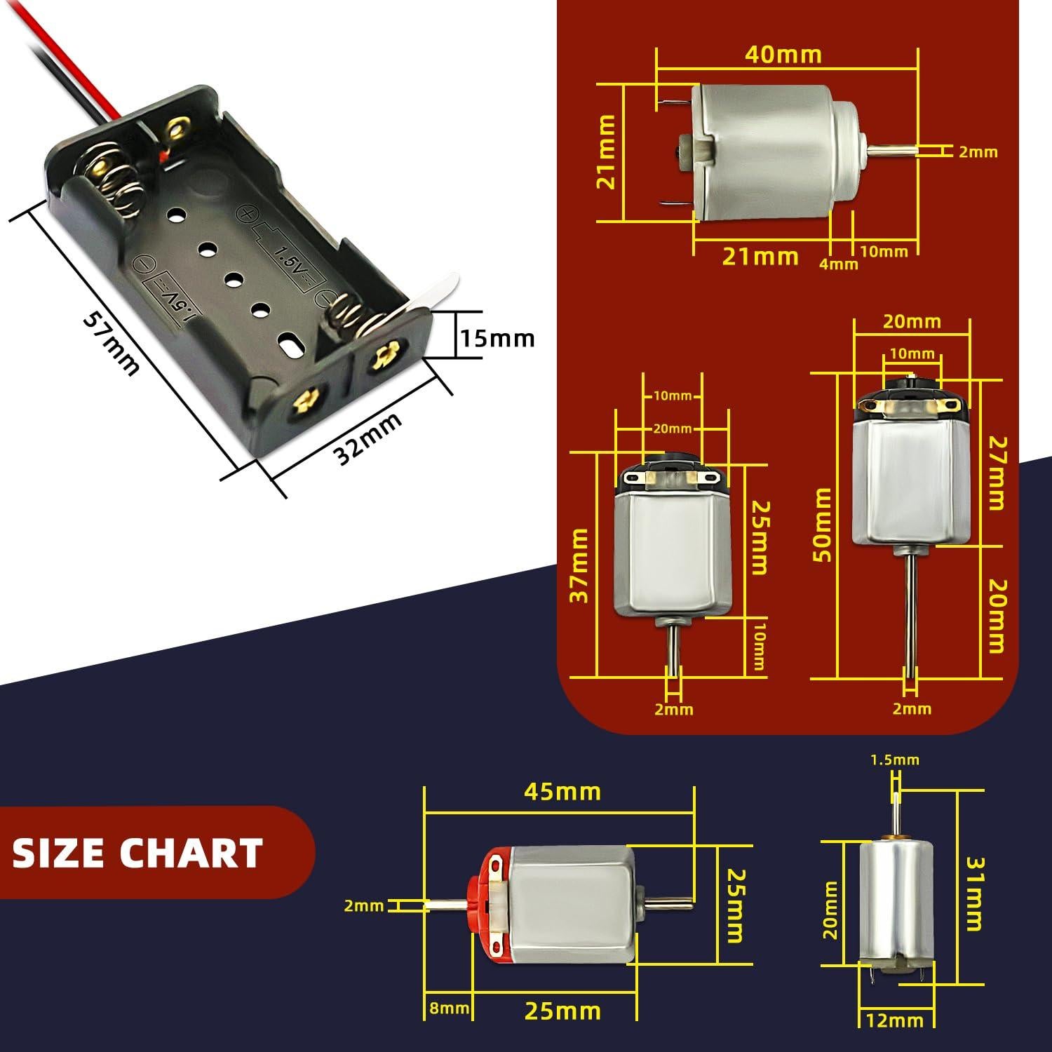 Kit de Motores DC Eléctricos CenryKay 1.5-3V 15000RPM