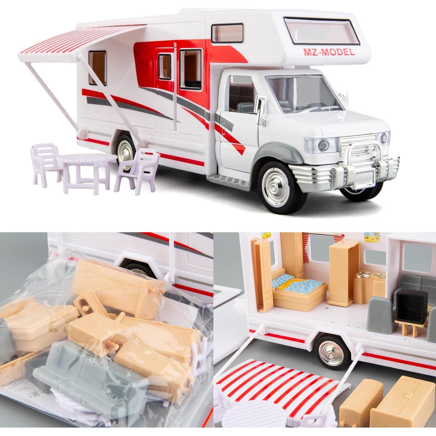 Coche Motorhome de Lujo BDTCTK Escala 1:28 DIY Rojo