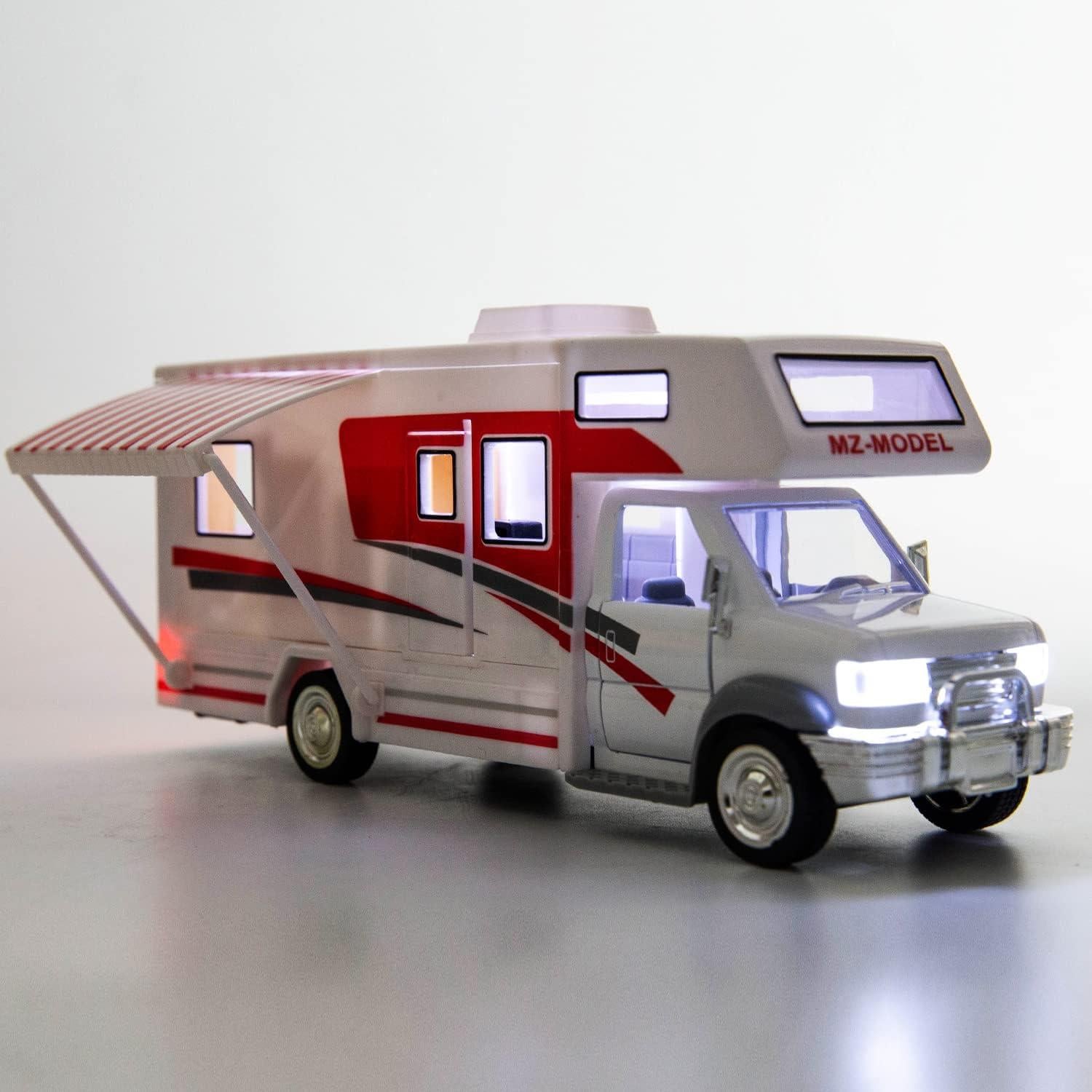 Coche Motorhome de Lujo BDTCTK Escala 1:28 DIY Rojo