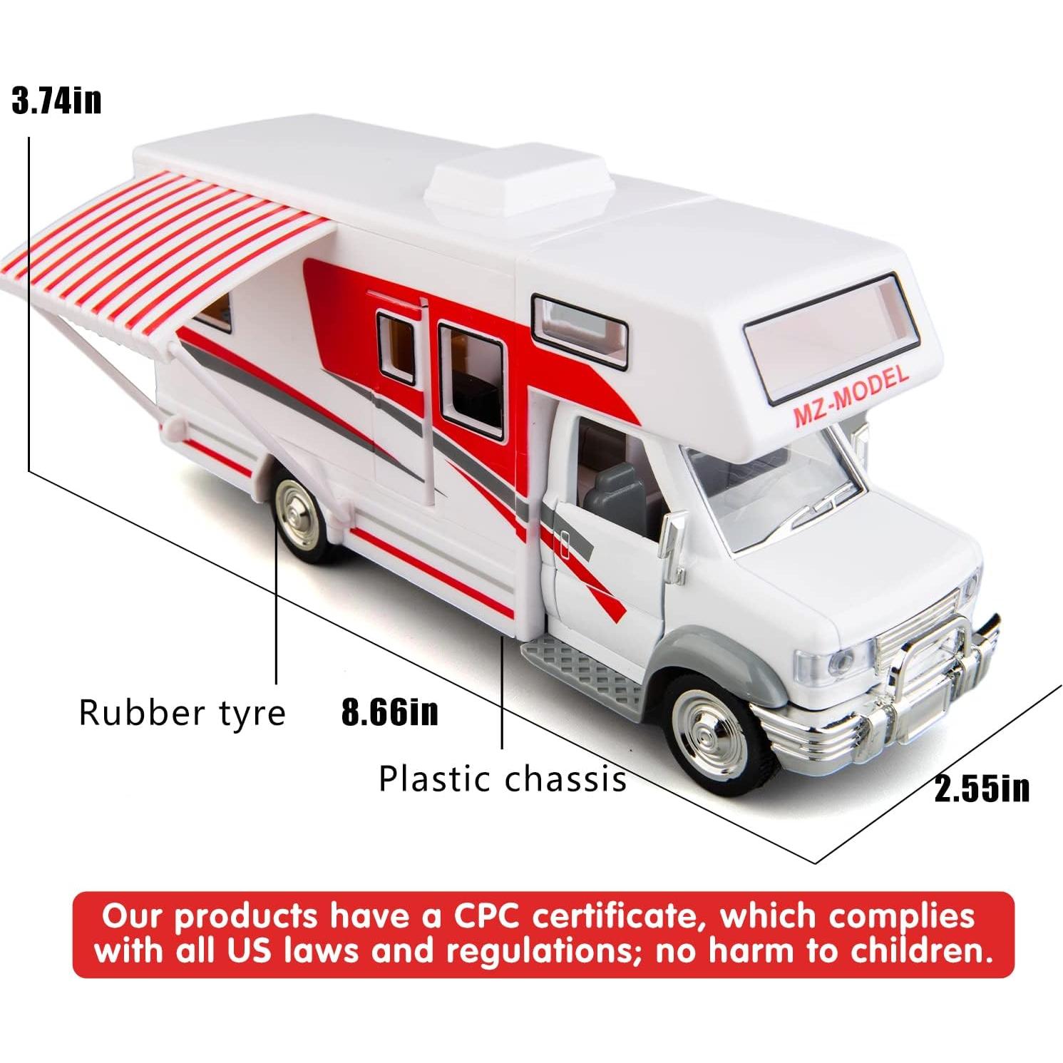 Coche Motorhome de Lujo BDTCTK Escala 1:28 DIY Rojo