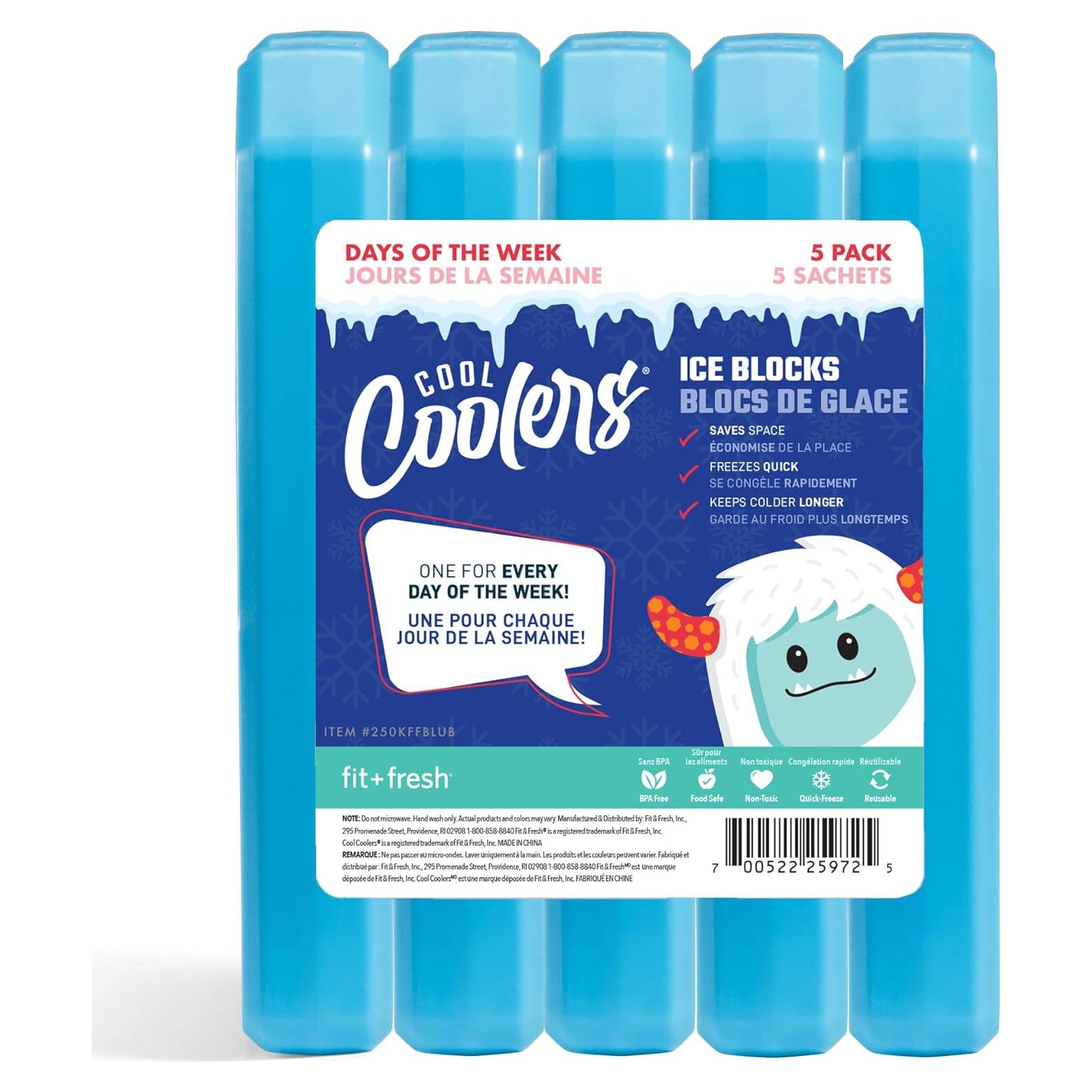 Paquete de Hielo Reutilizable Fit & Fresh Cool Coolers 5 Piezas