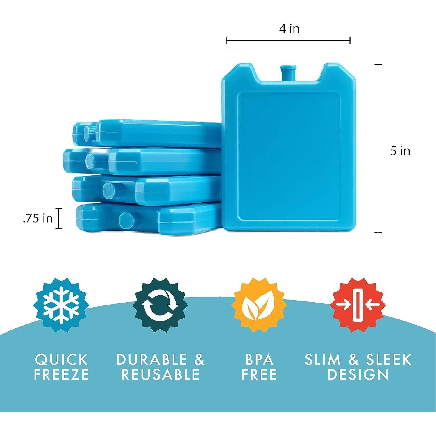 Paquete de Hielo Reutilizable Fit & Fresh Cool Coolers 5 Piezas