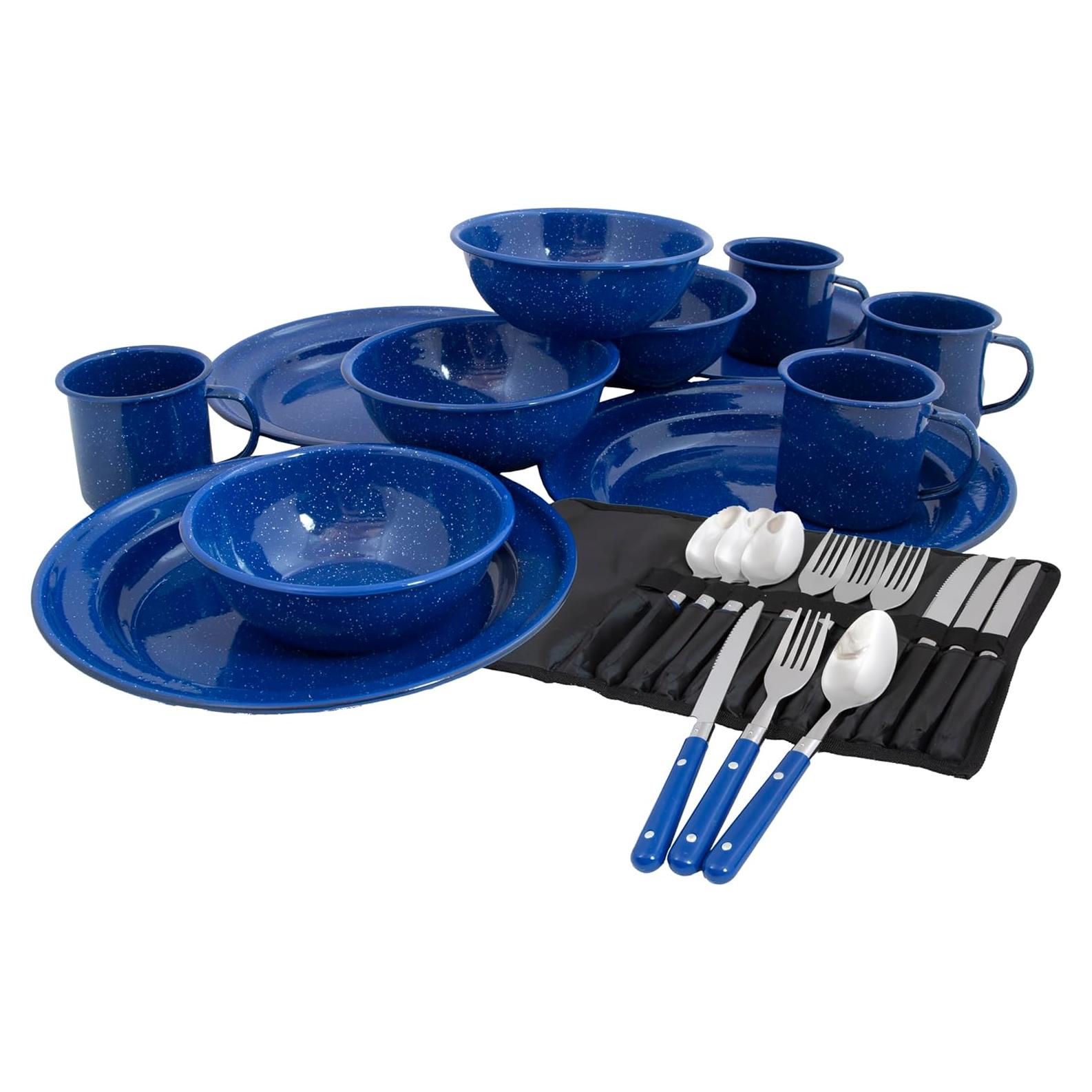 Juego de Comedor de Esmalte para 4 Personas Alpine Mountain Gear