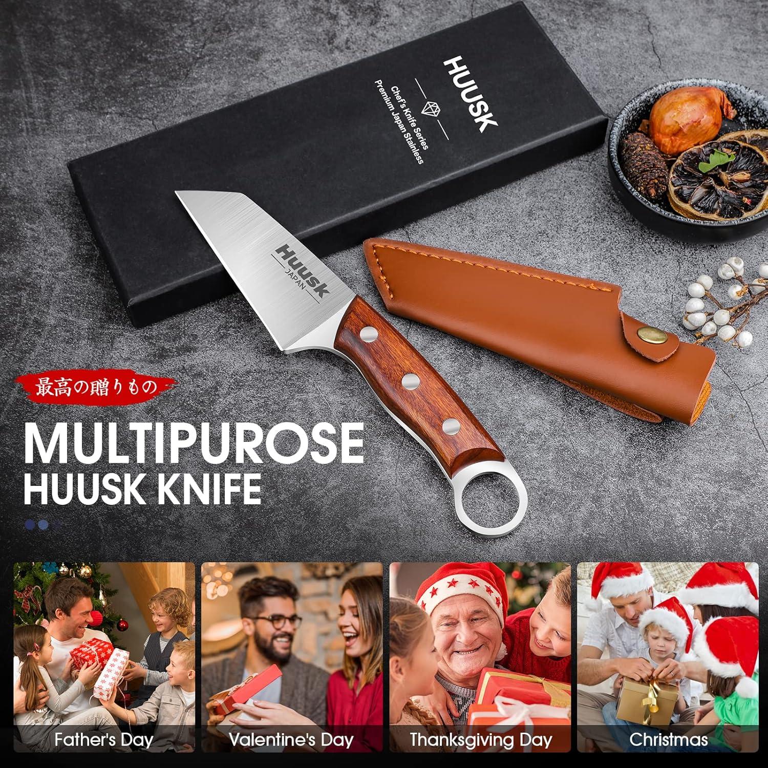 Cuchillo Huusk de Acero al Carbono 10.8 cm para Cocina y BBQ