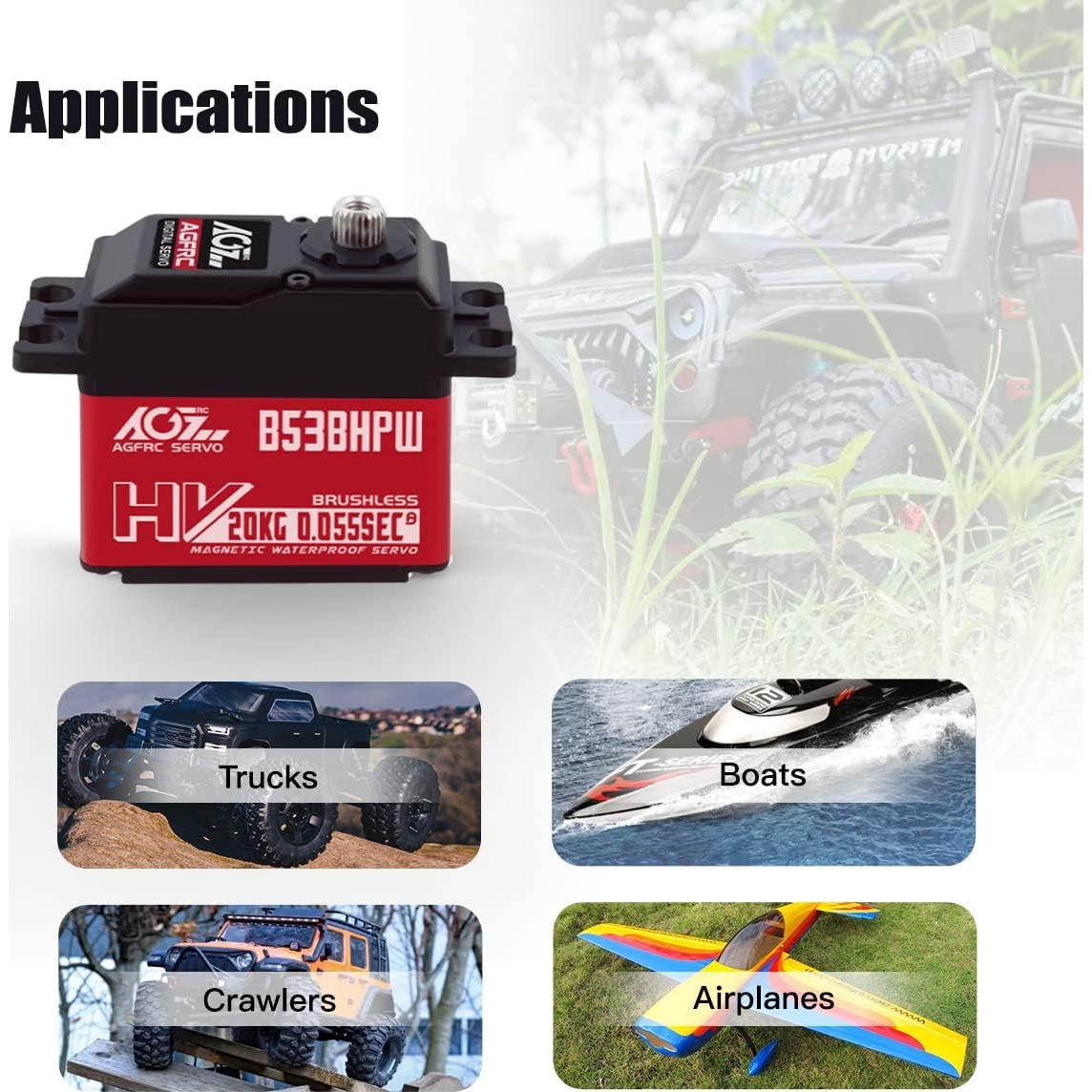 Servo Digital AGFRC B53BHPW 20KG a Prueba de Agua 0.055s