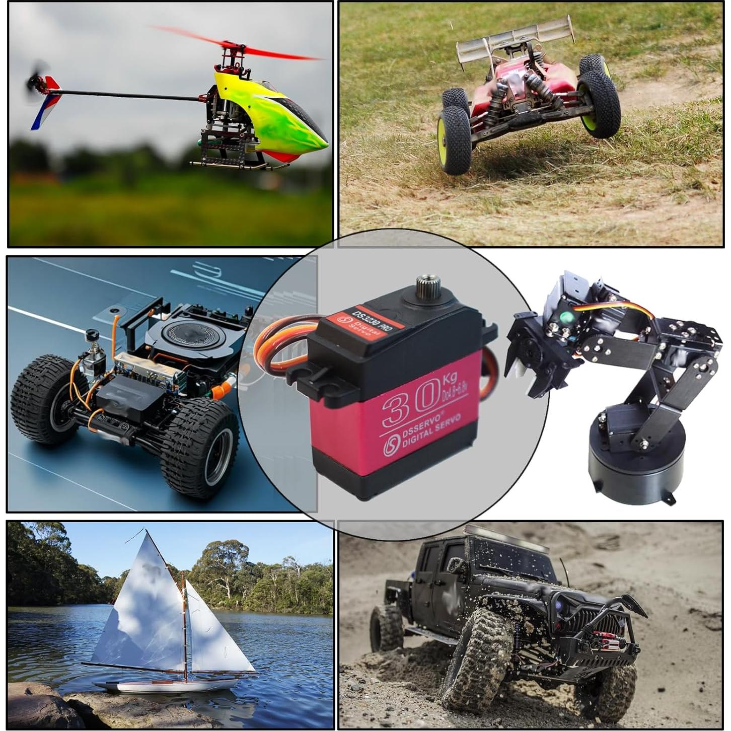 Paquete de 2 Servomotores HOOYIJ DS3230MG 30KG a Prueba de Agua