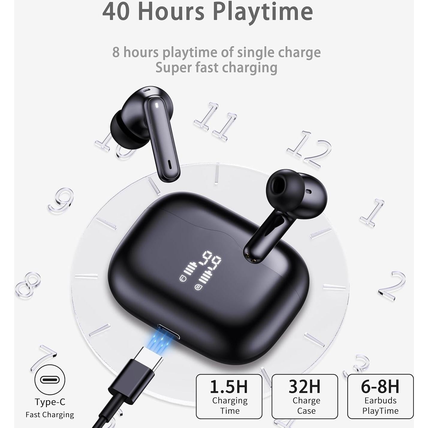 Auriculares Inalámbricos Bluetooth 5.4 A97 Pro con Cancelación de Ruido