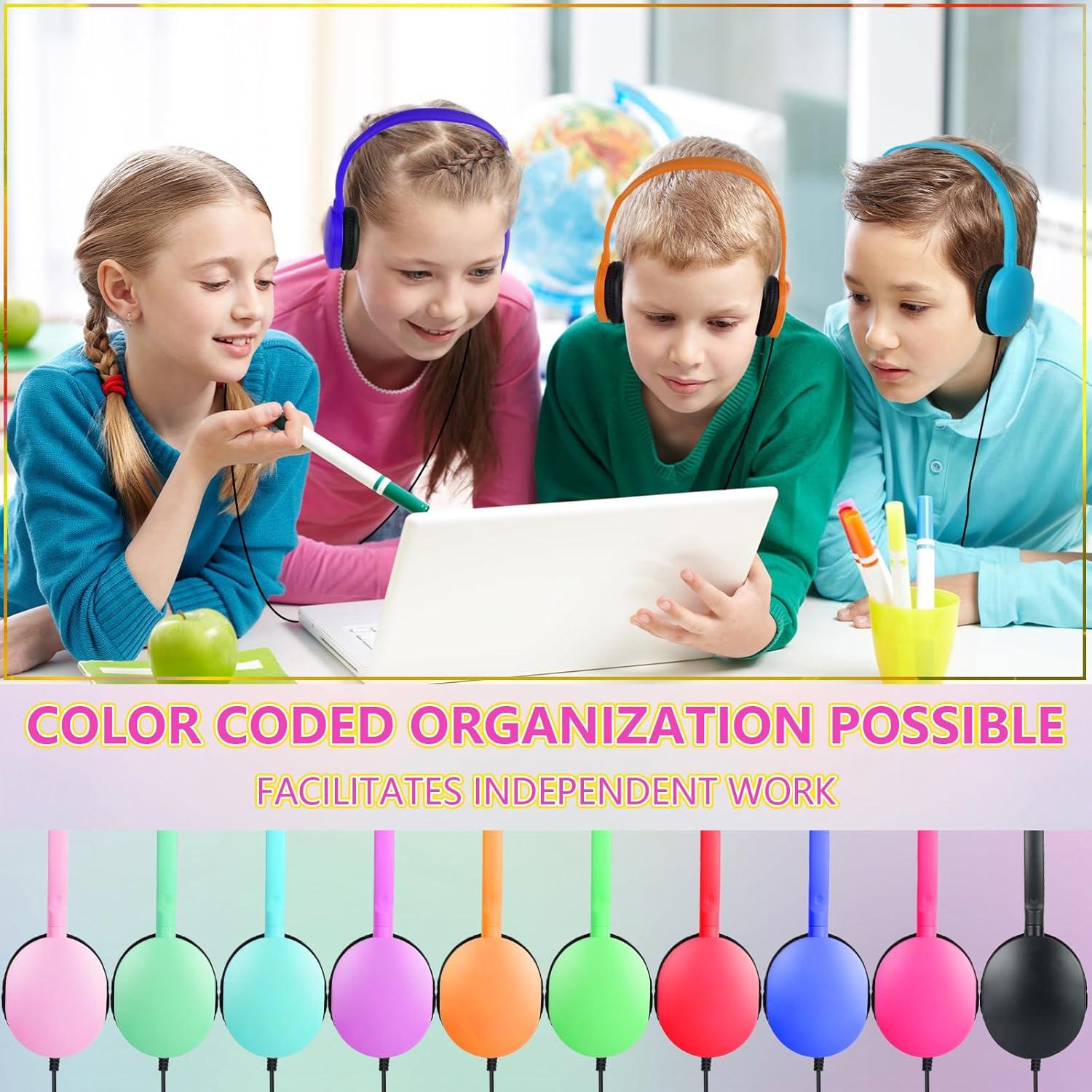 Auriculares ZXQZYM para Niños - Paquete de 10 Multicolor