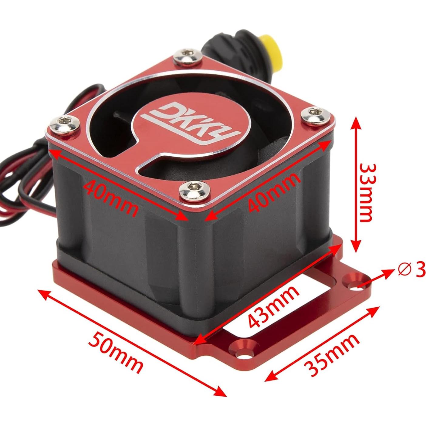 Ventilador DKKY Sledge 1/8 para Motor RC 21000 RPM Rojo