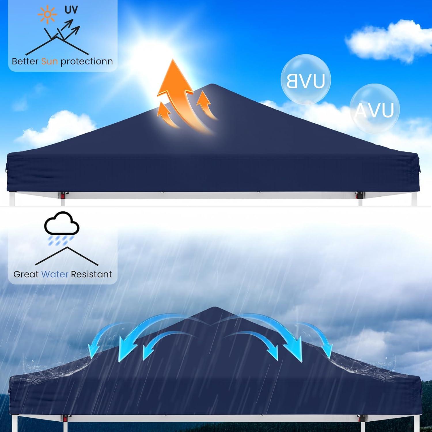 Carpa Plegable 3x3m Morngardo Azul Oscuro con Protección UV