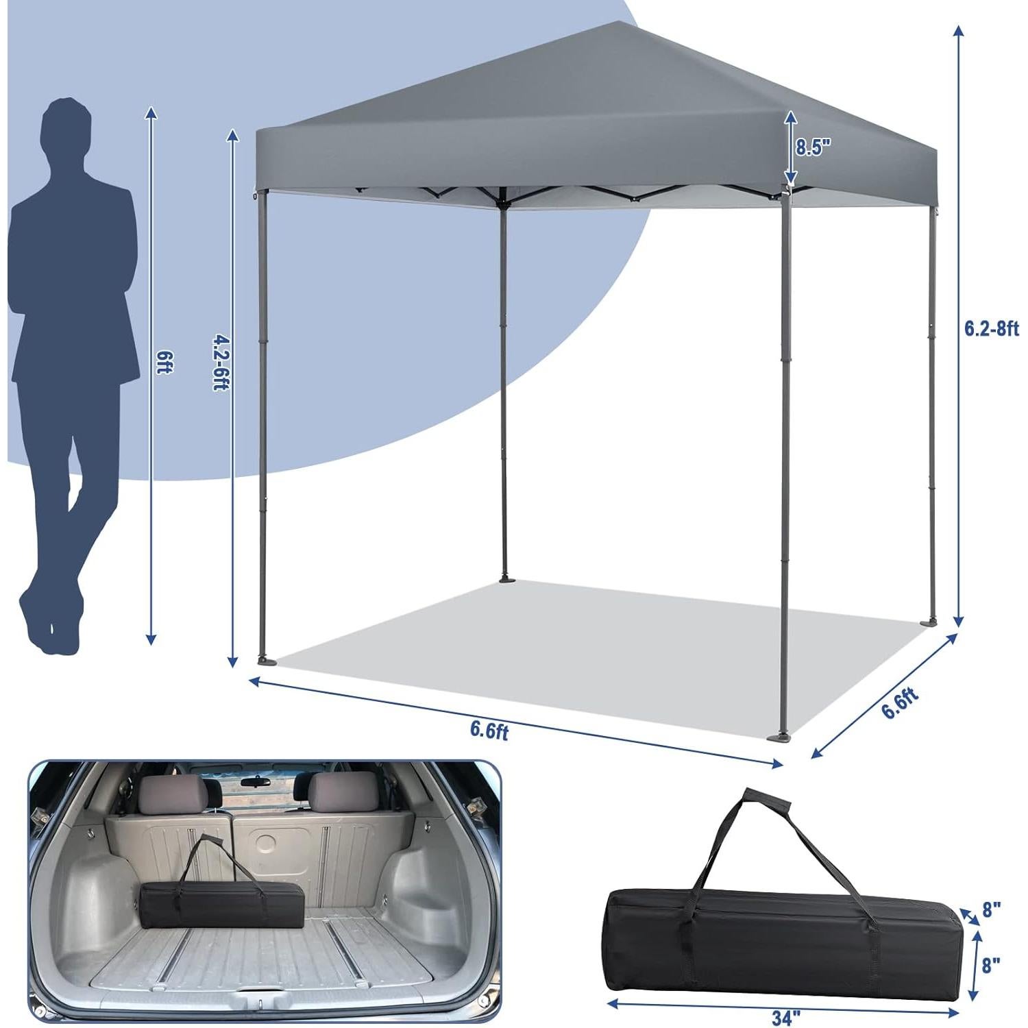 Carpa Plegable Tangkula 2x2 m para 1 Persona UPF 50+