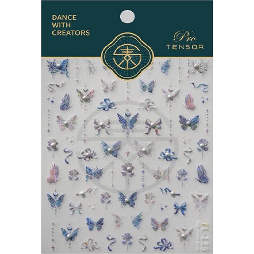 Calcomanías de Uñas 5D Geyakal Mariposa Aurora Adhesivas