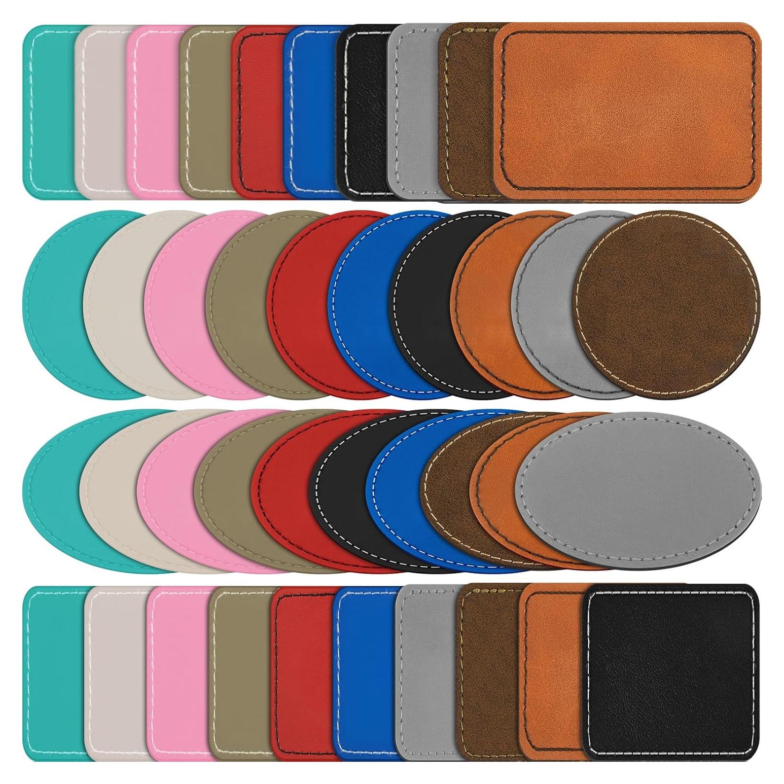 Dunzy 60 Pcs Parches de Cuero Sintético para Sombreros 7.62x5.08cm