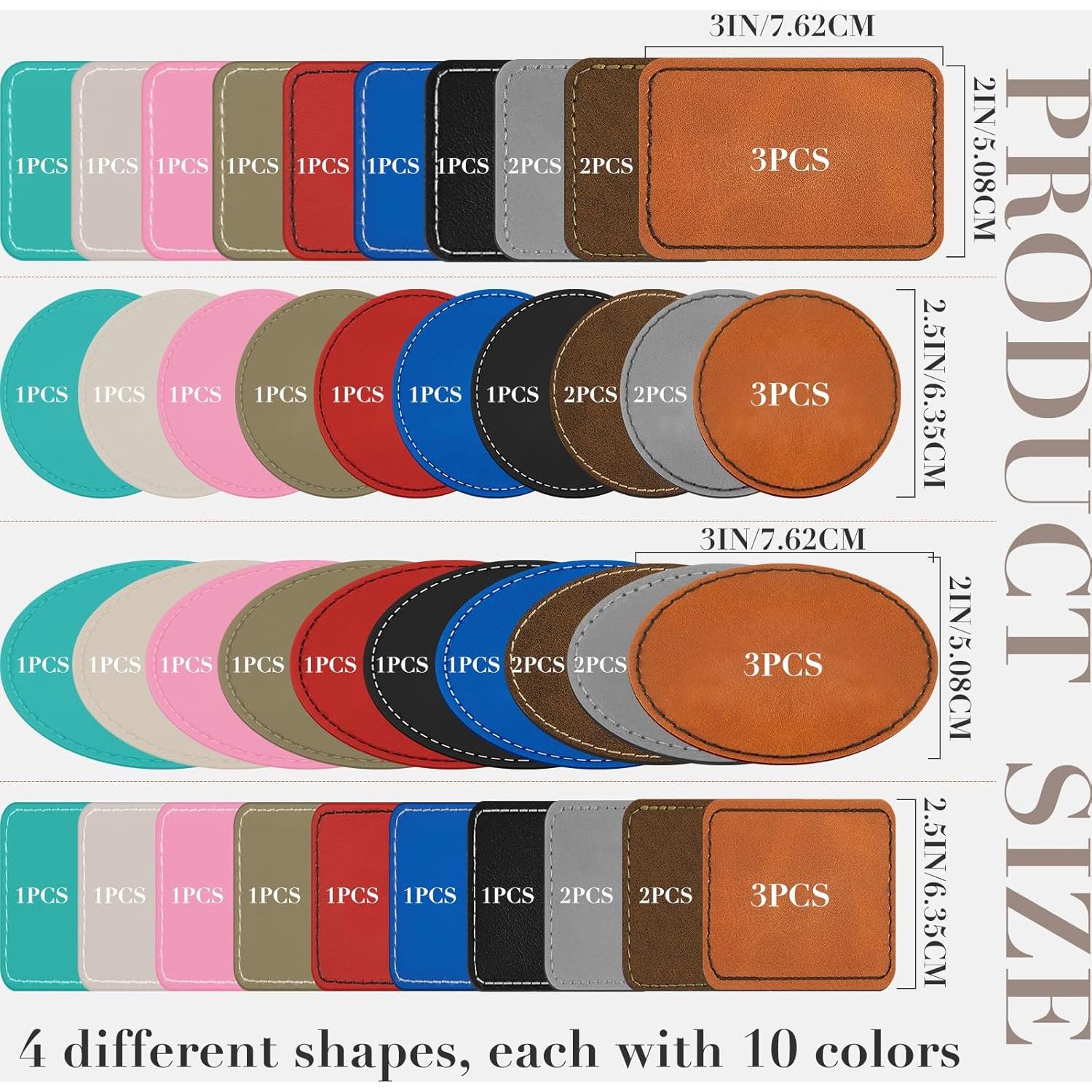 Dunzy 60 Pcs Parches de Cuero Sintético para Sombreros 7.62x5.08cm