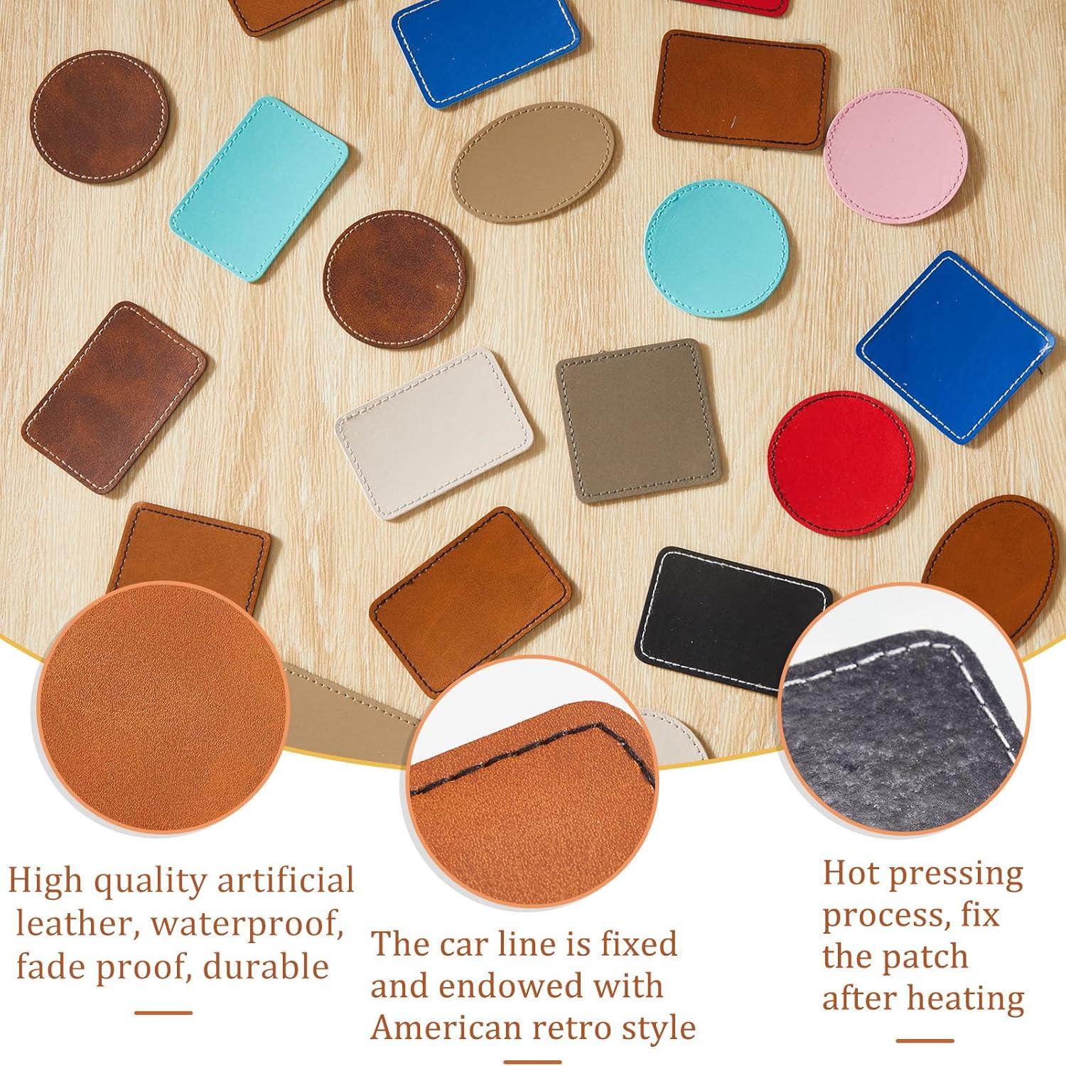Dunzy 60 Pcs Parches de Cuero Sintético para Sombreros 7.62x5.08cm