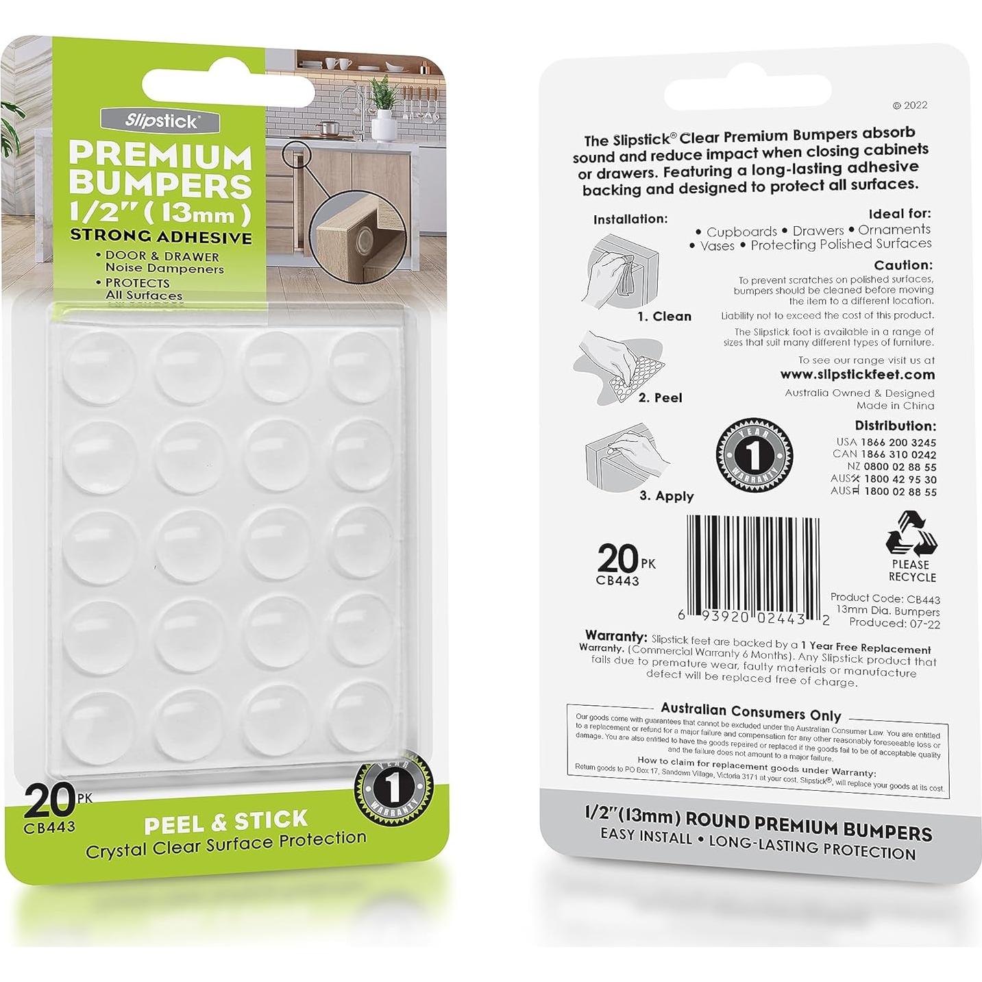 Bumpers Transparentes Slipstick 20 Piezas 1.27 cm Silicona