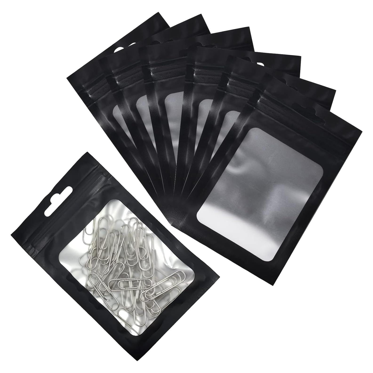 200 Bolsas de Cierre Mylar Auhafaly 7.6x11.9 cm Negro