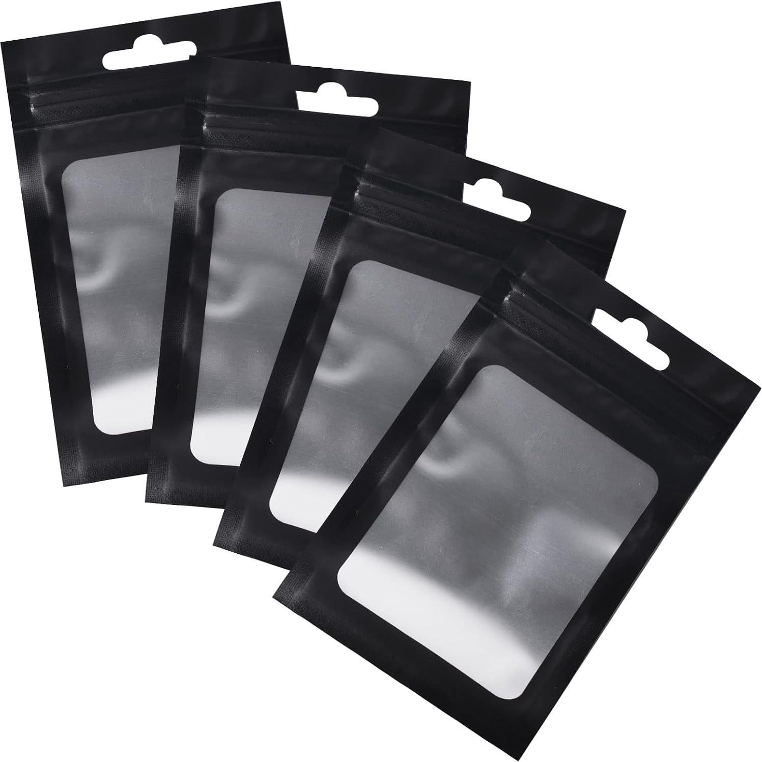 200 Bolsas de Cierre Mylar Auhafaly 7.6x11.9 cm Negro