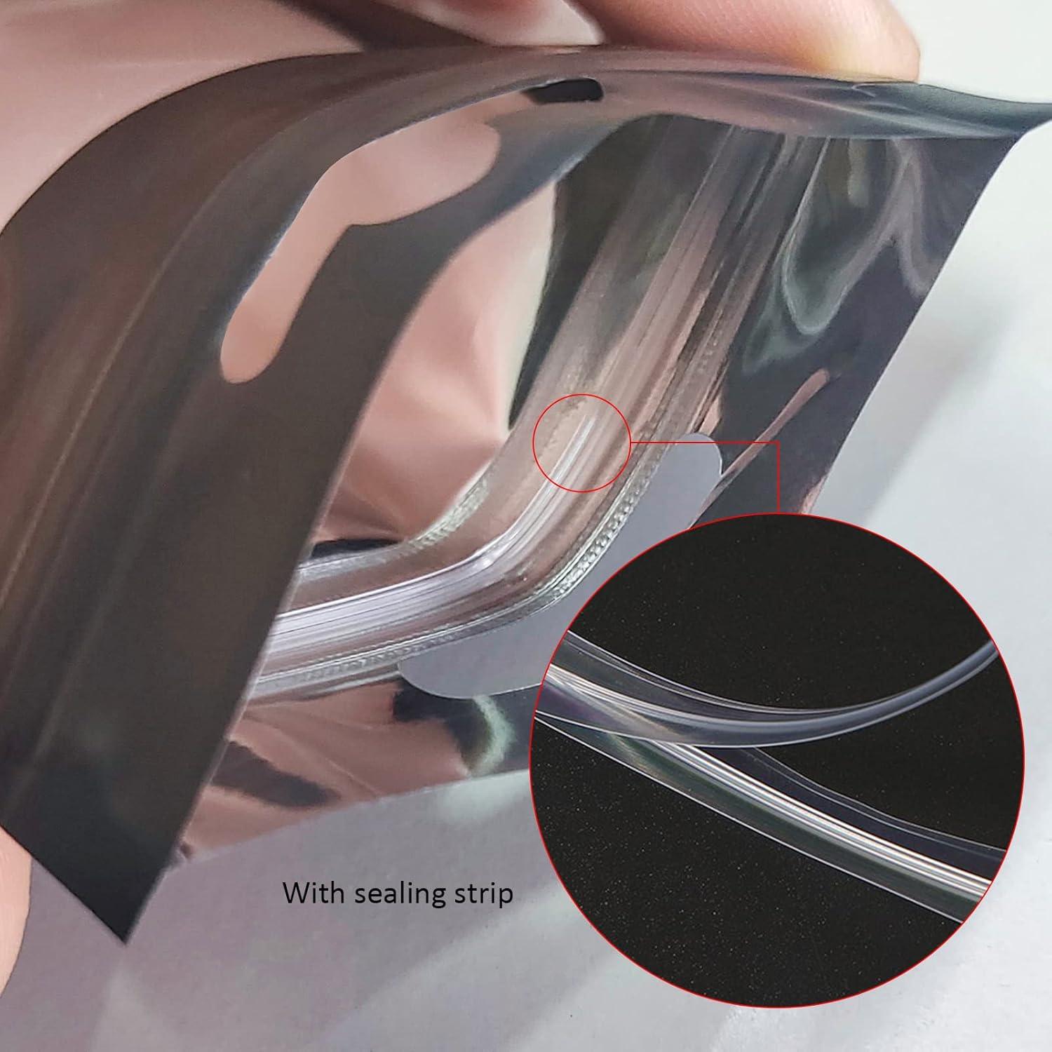 200 Bolsas de Cierre Mylar Auhafaly 7.6x11.9 cm Negro