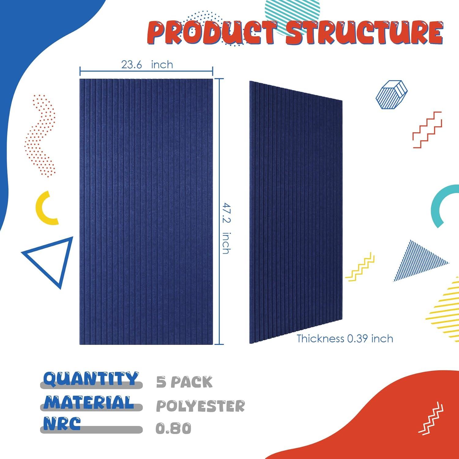 Paneles Acústicos 5 Pack EVENRISING 120x60 cm Azul Marino