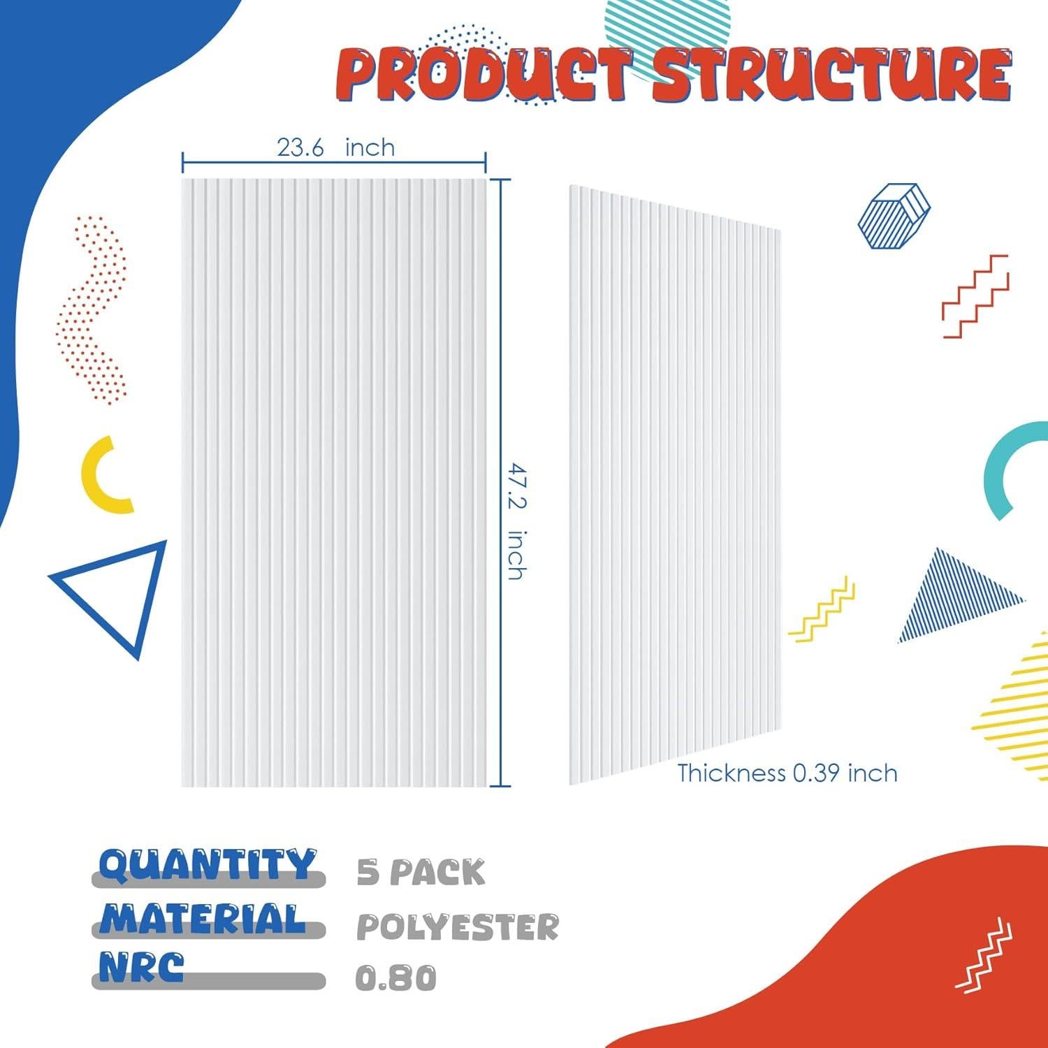Paquete de 5 Paneles Acústicos EVENRISING 120x60 cm Aislantes