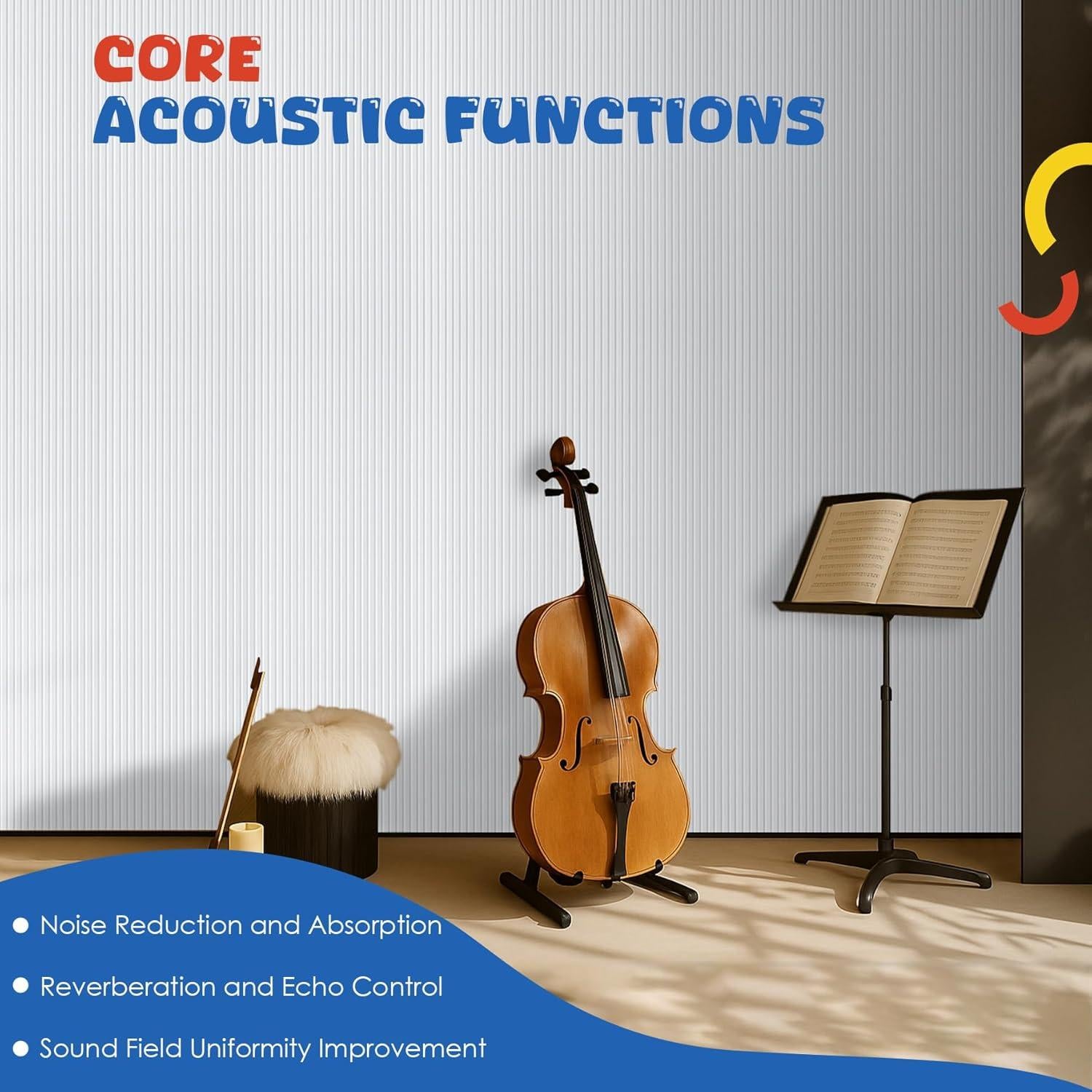 Paquete de 5 Paneles Acústicos EVENRISING 120x60 cm Aislantes