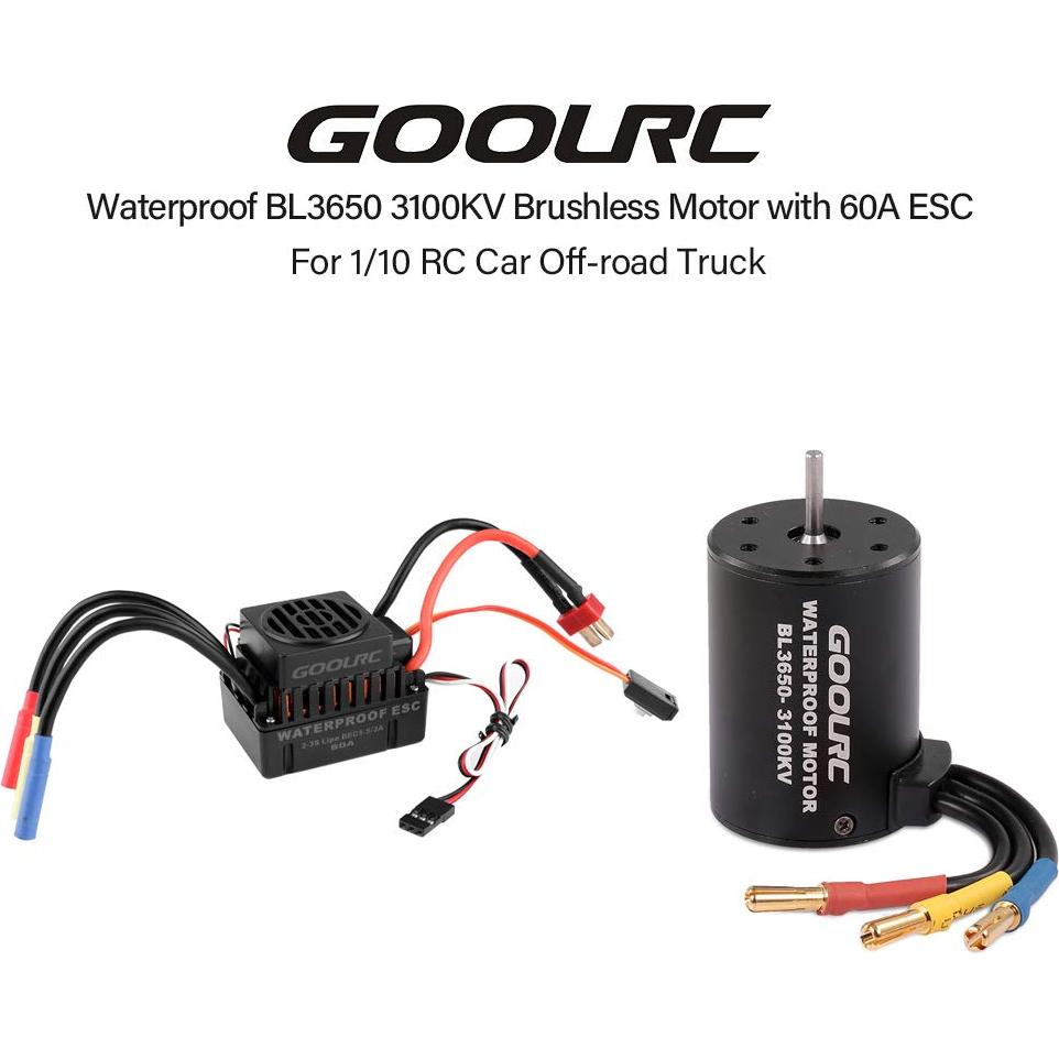 GoolRC Motor Brushless 3650 3100KV y ESC 60A para RC 1/10