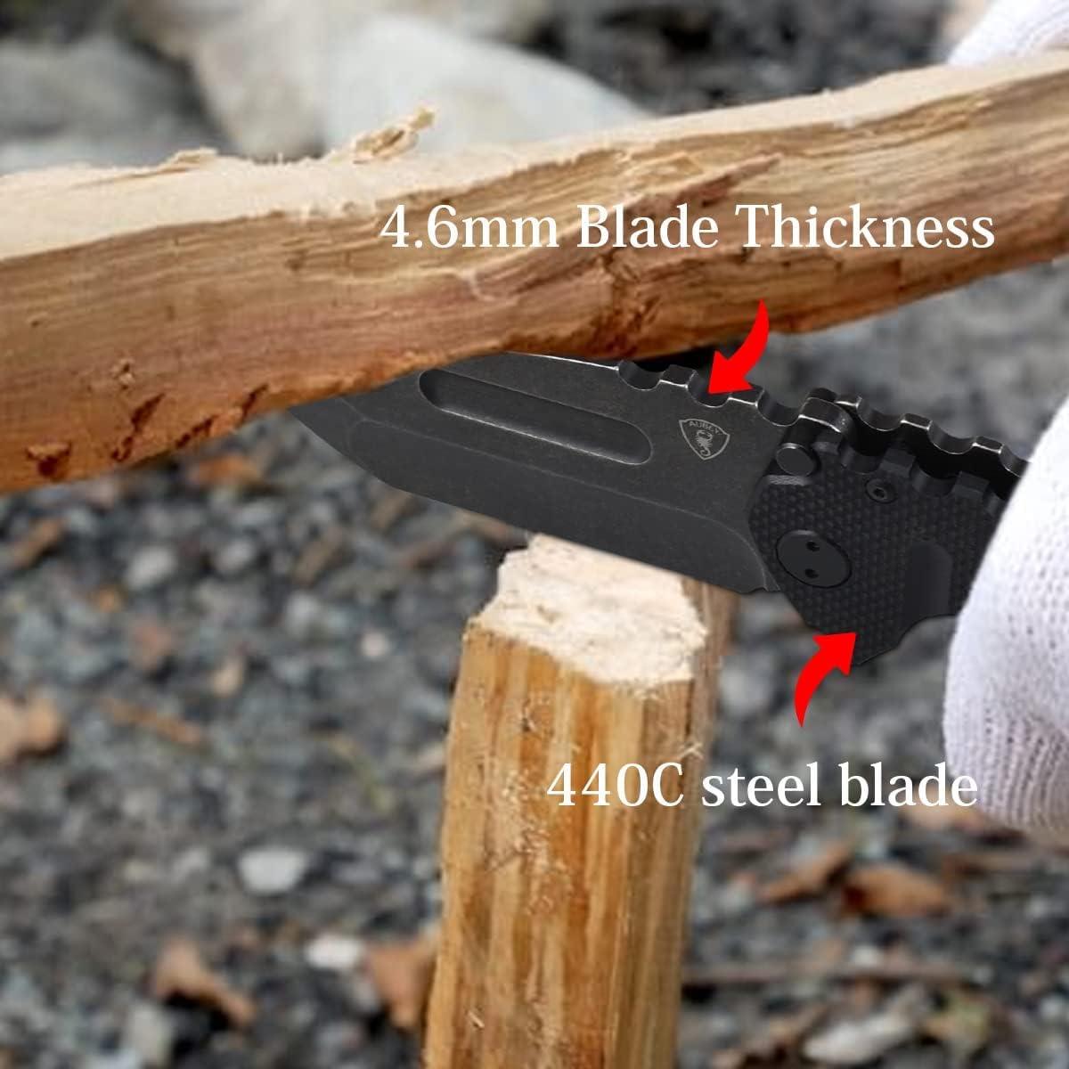 Cuchillo de bolsillo AUBEY AU-MFG10H, acero 440C, plegable