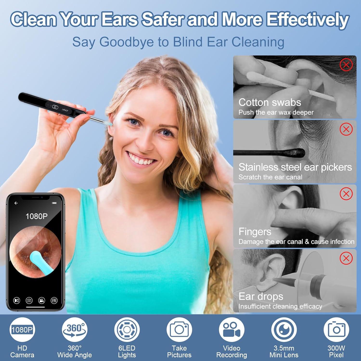 Limpiador de Oído Healthappy con Cámara HD 1080P y LED