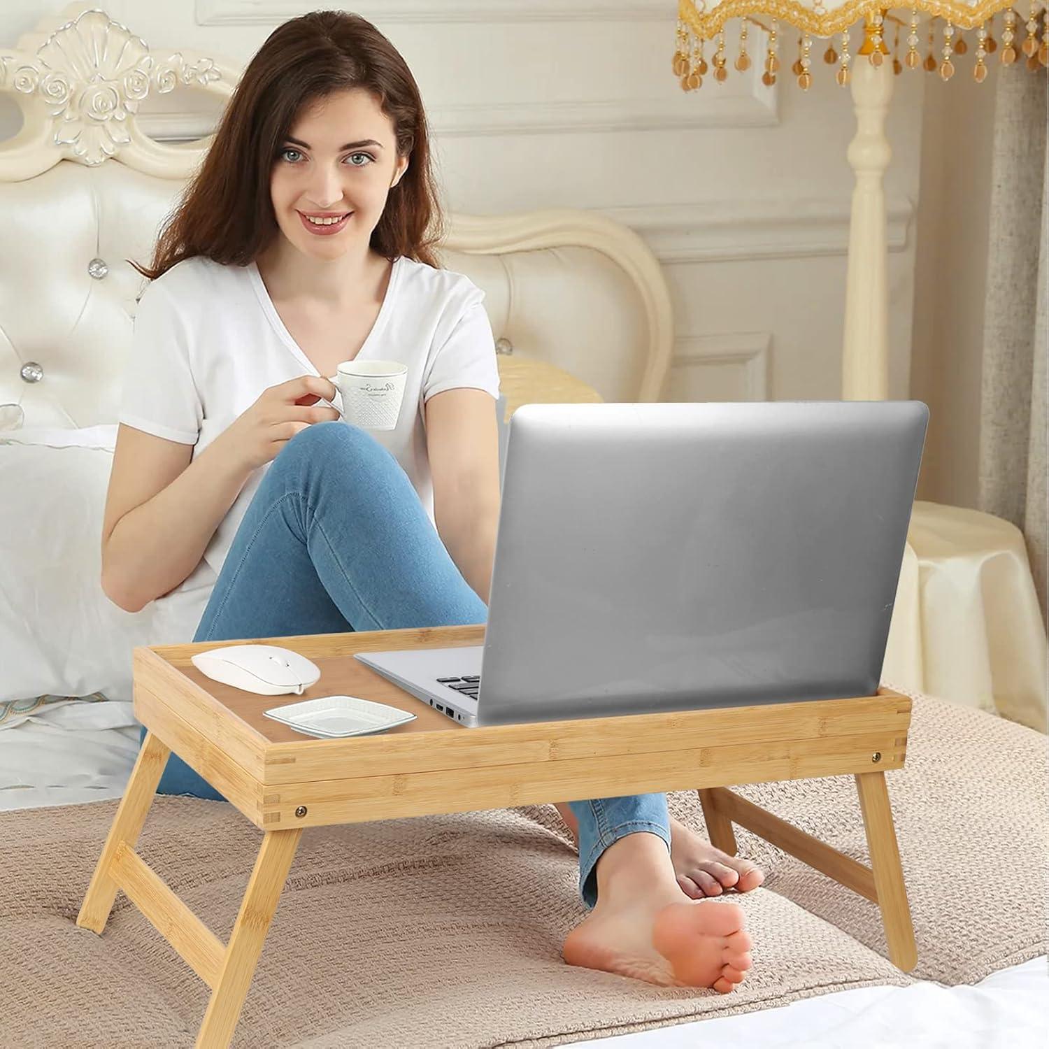 Bandeja de desayuno Artmeer para cama con patas plegables Beige