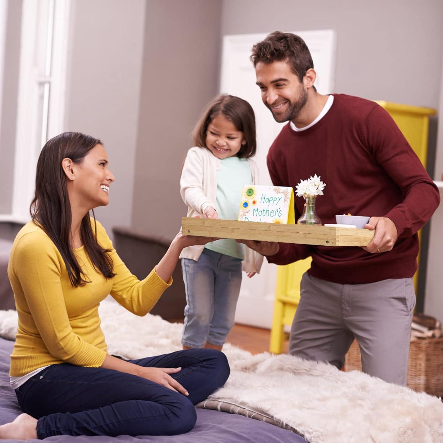 Bandeja de desayuno Artmeer para cama con patas plegables Beige