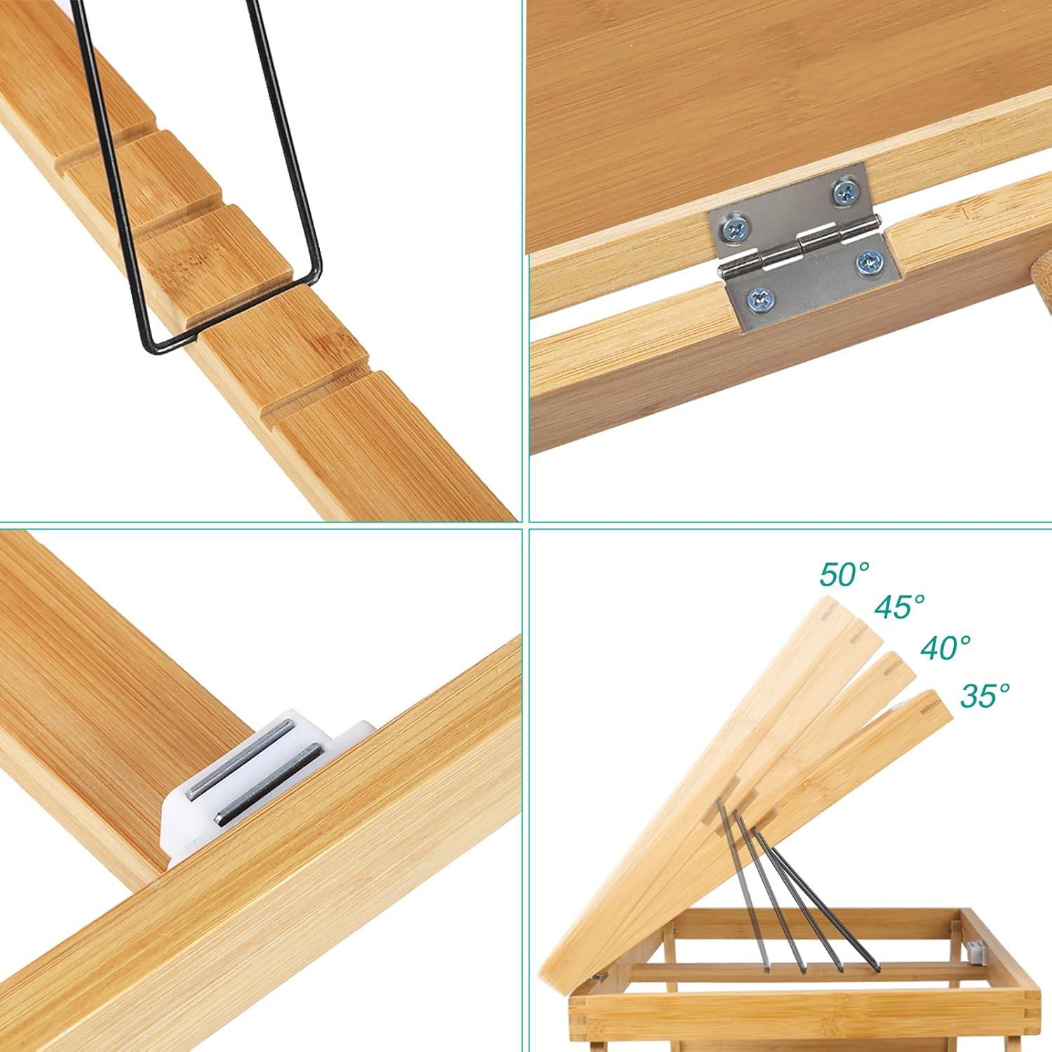 Bandeja de desayuno Artmeer para cama con patas plegables Beige