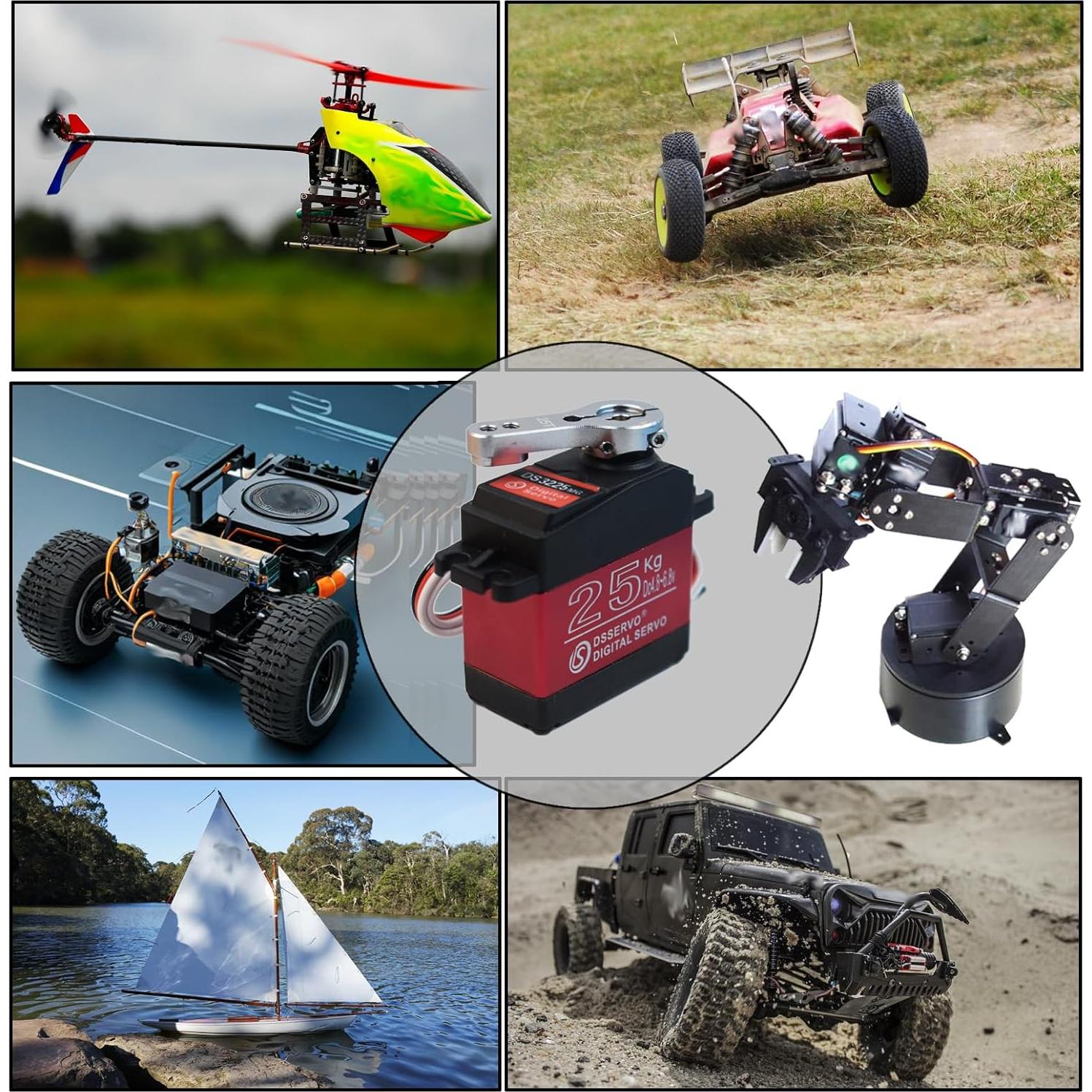 Paquete de 4 Servos RC Digitales HOOYIJ 25KG Impermeables