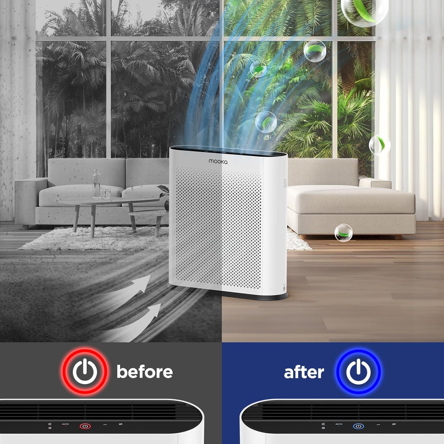 Purificador de aire MOOKA TL2867 H13 HEPA 1650ft² 153m²