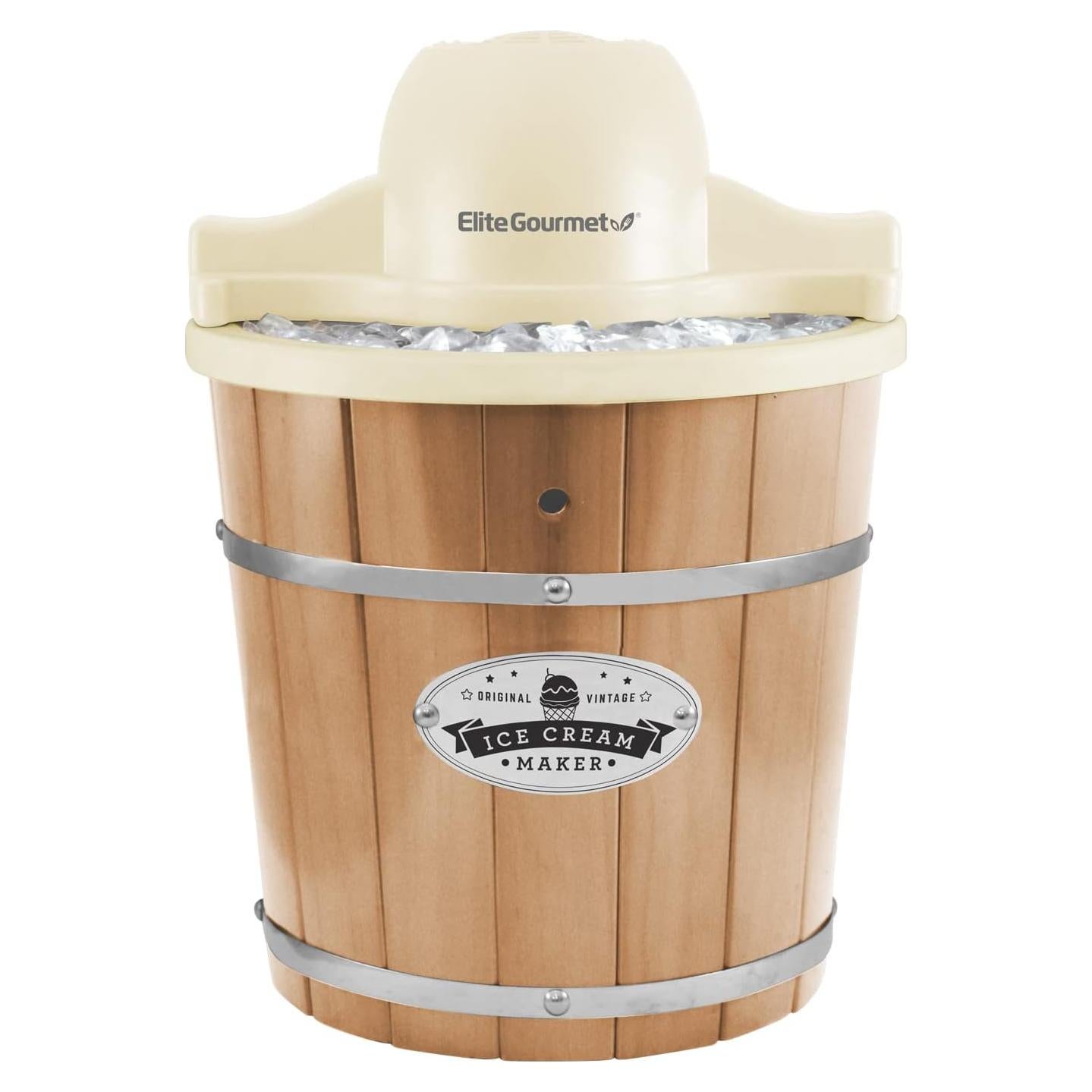 Fabricante de Helados Eléctrico Elite Gourmet 4 Qt Crema