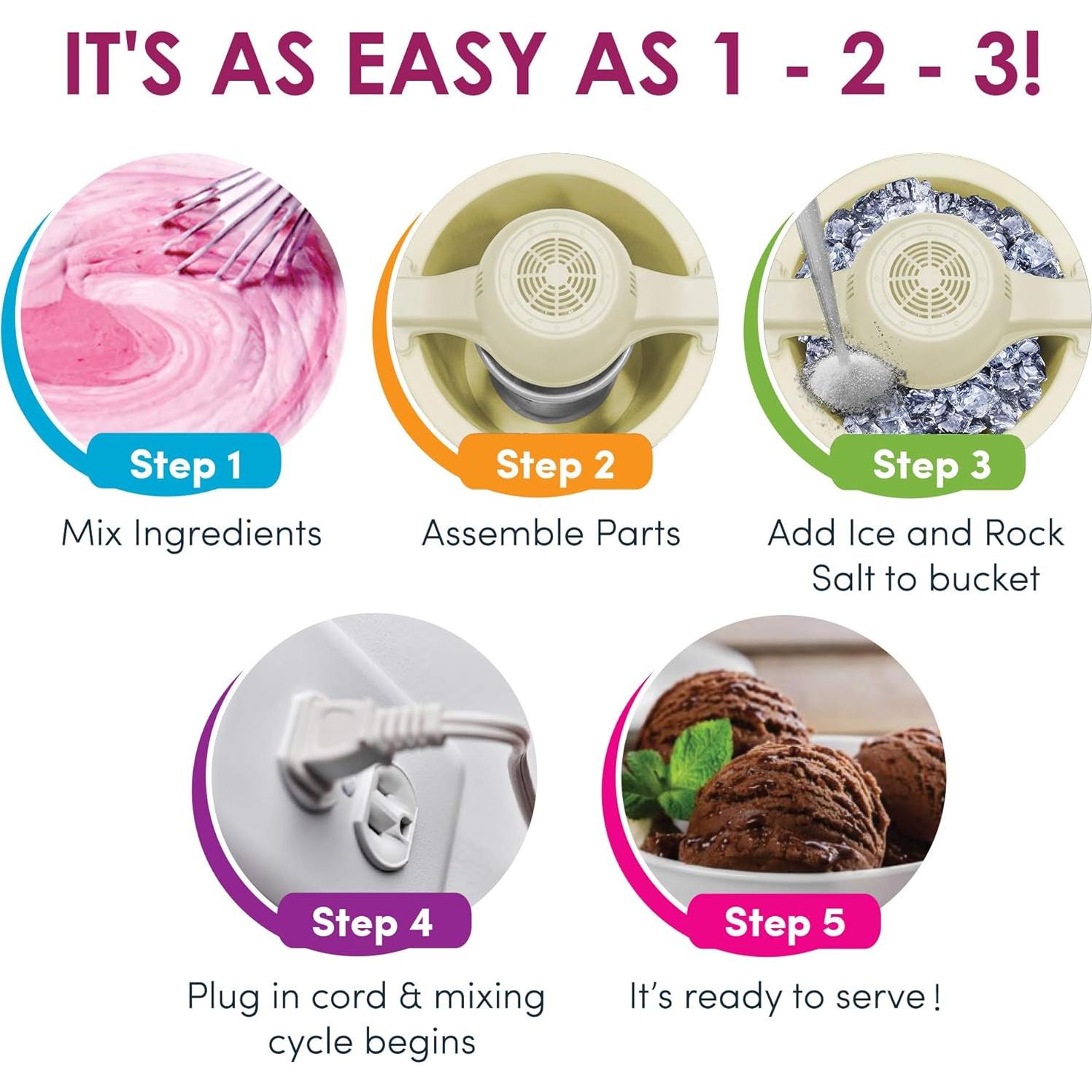 Fabricante de Helados Eléctrico Elite Gourmet 4 Qt Crema