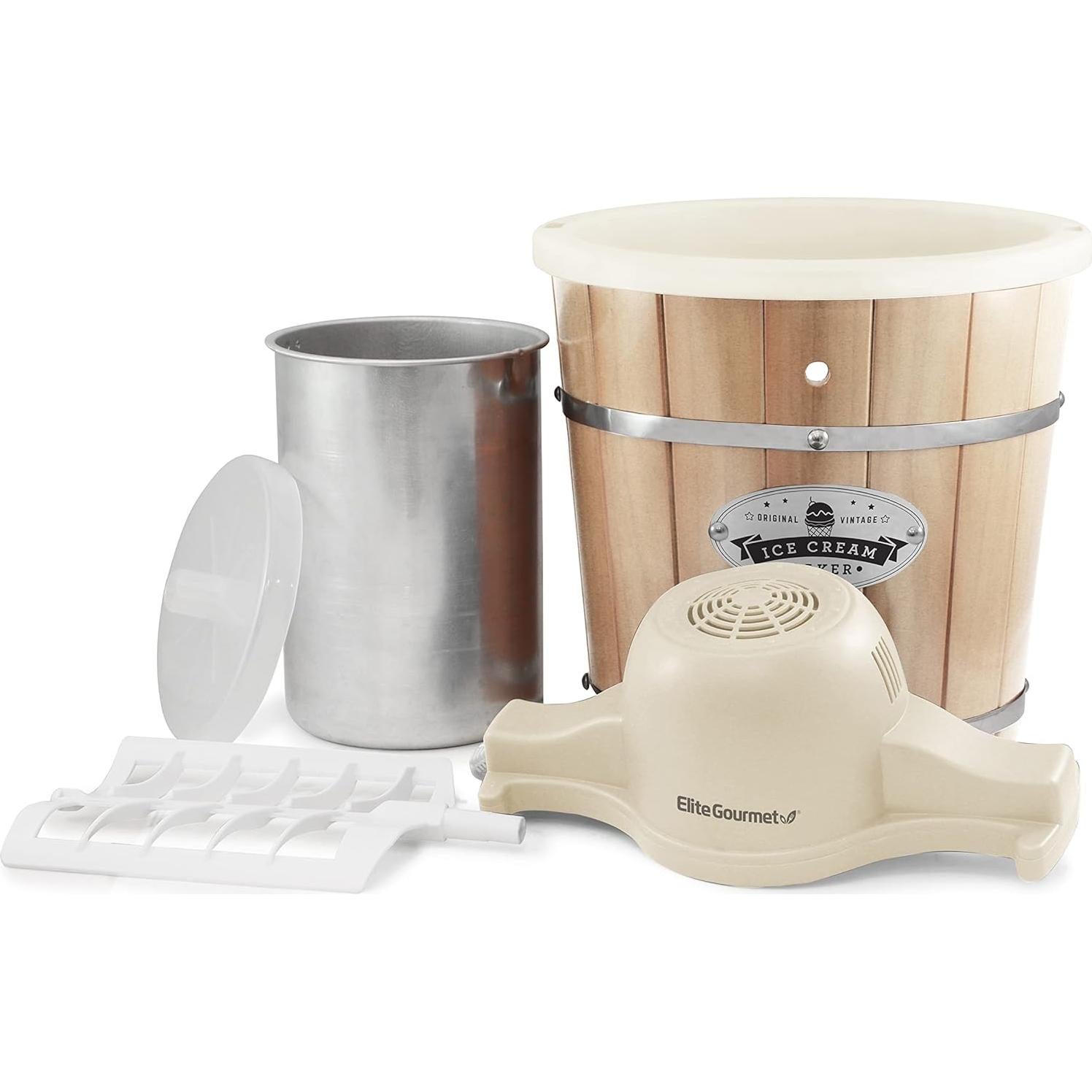 Fabricante de Helados Eléctrico Elite Gourmet 4 Qt Crema