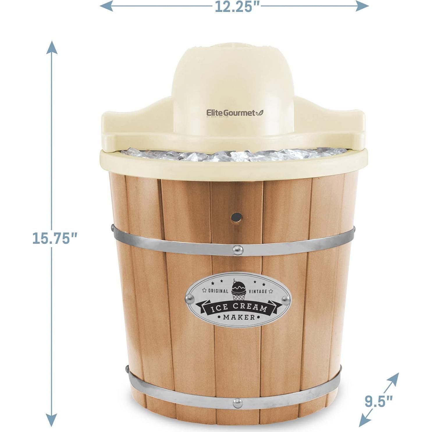 Fabricante de Helados Eléctrico Elite Gourmet 4 Qt Crema