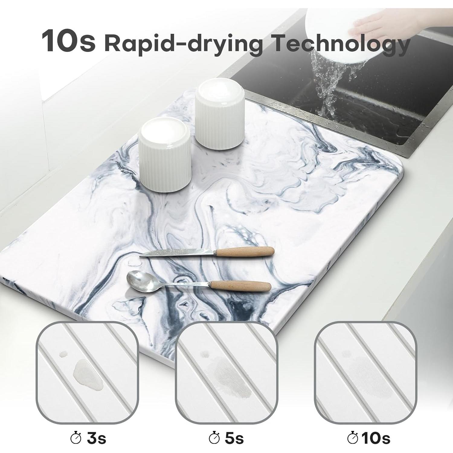 Alfombrilla de Secado de Piedra Thalorien 39.9x30cm Antideslizante