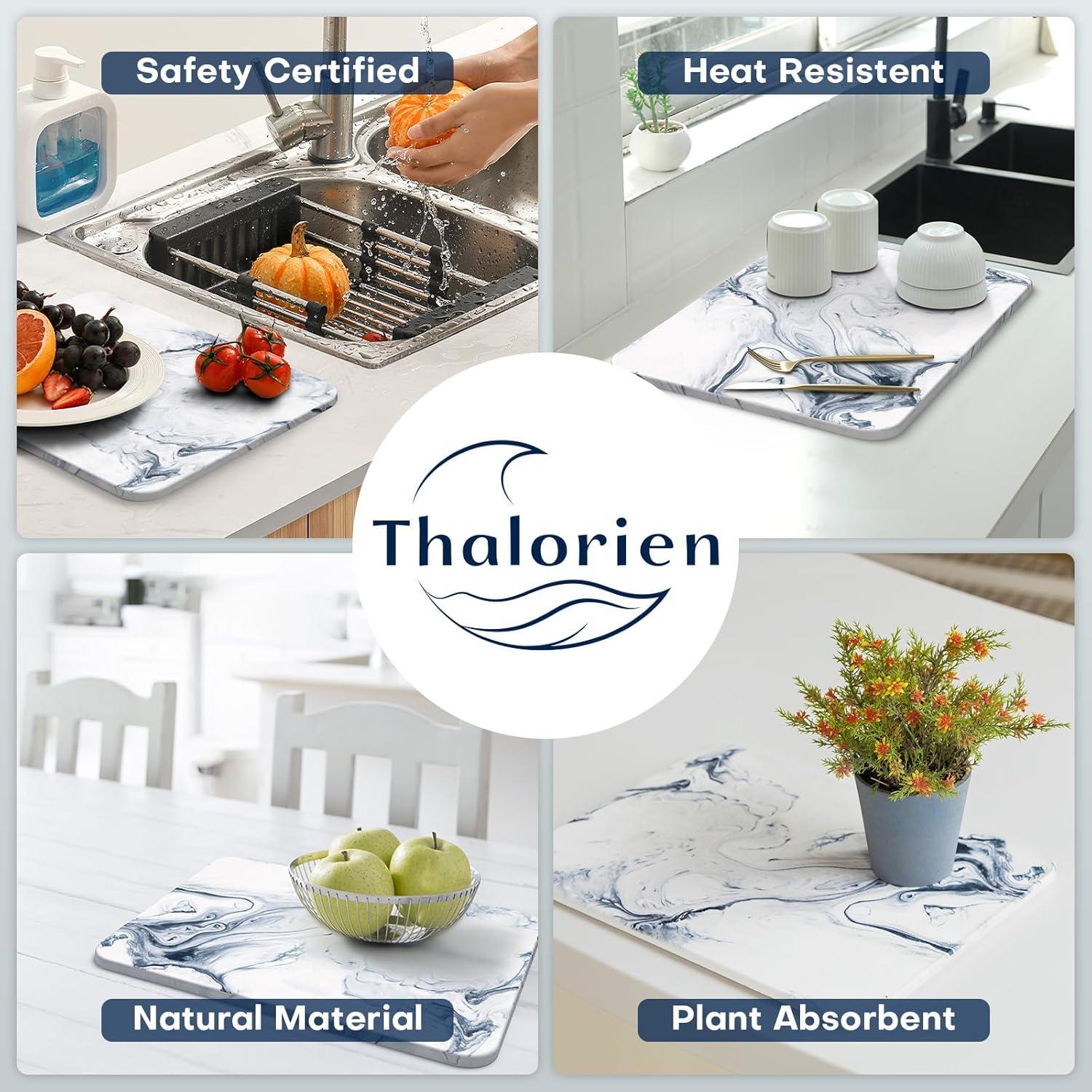 Alfombrilla de Secado de Piedra Thalorien 39.9x30cm Antideslizante