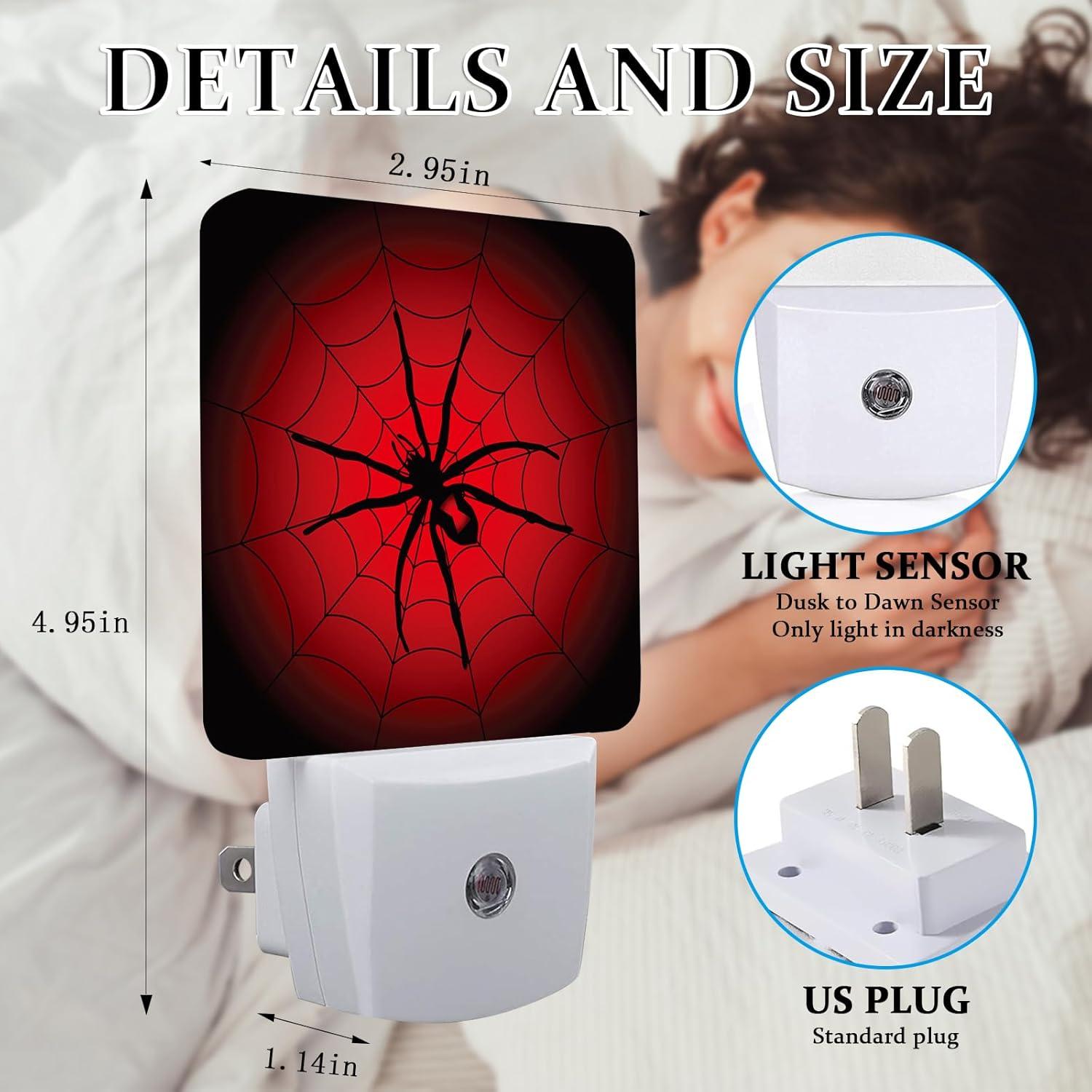 Luz Nocturna LED SLHFDKL Araña Roja con Sensor Automático 0.5W