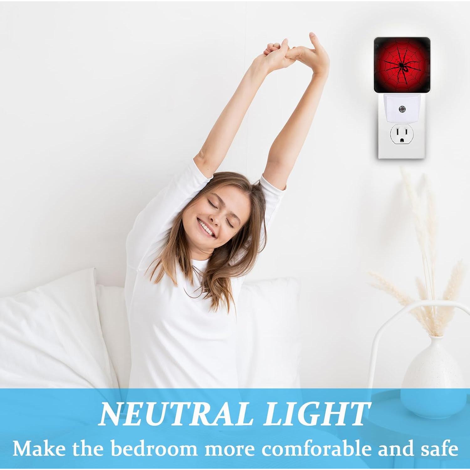 Luz Nocturna LED SLHFDKL Araña Roja con Sensor Automático 0.5W