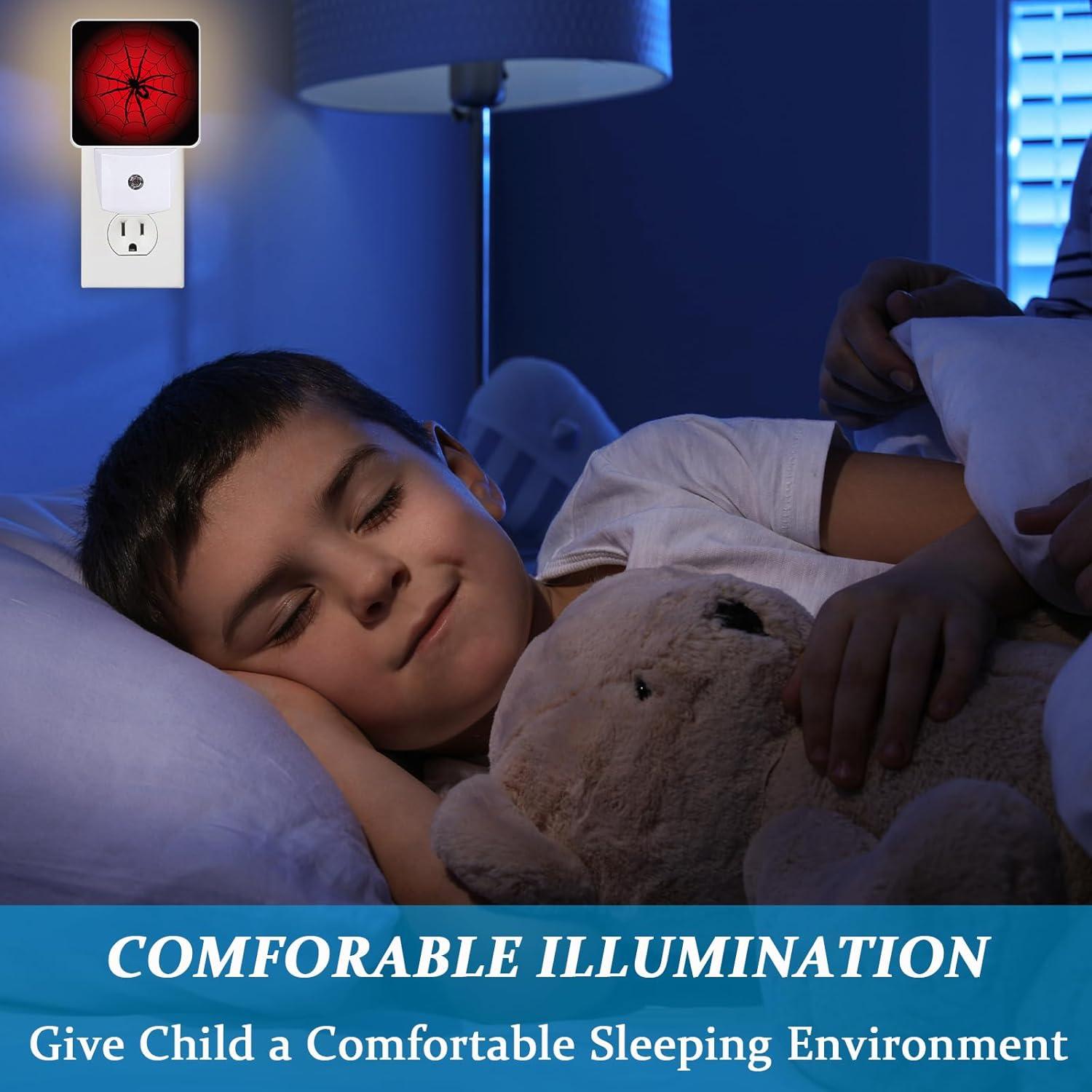 Luz Nocturna LED SLHFDKL Araña Roja con Sensor Automático 0.5W