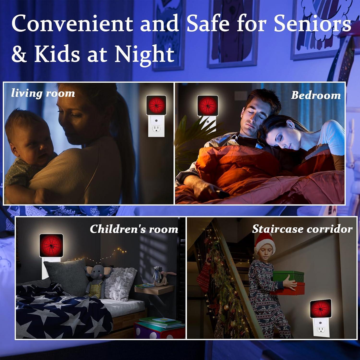 Luz Nocturna LED SLHFDKL Araña Roja con Sensor Automático 0.5W