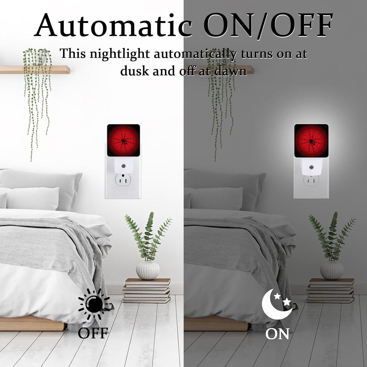 Luz Nocturna LED SLHFDKL Araña Roja con Sensor Automático 0.5W