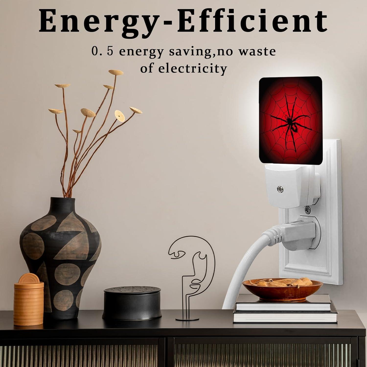 Luz Nocturna LED SLHFDKL Araña Roja con Sensor Automático 0.5W