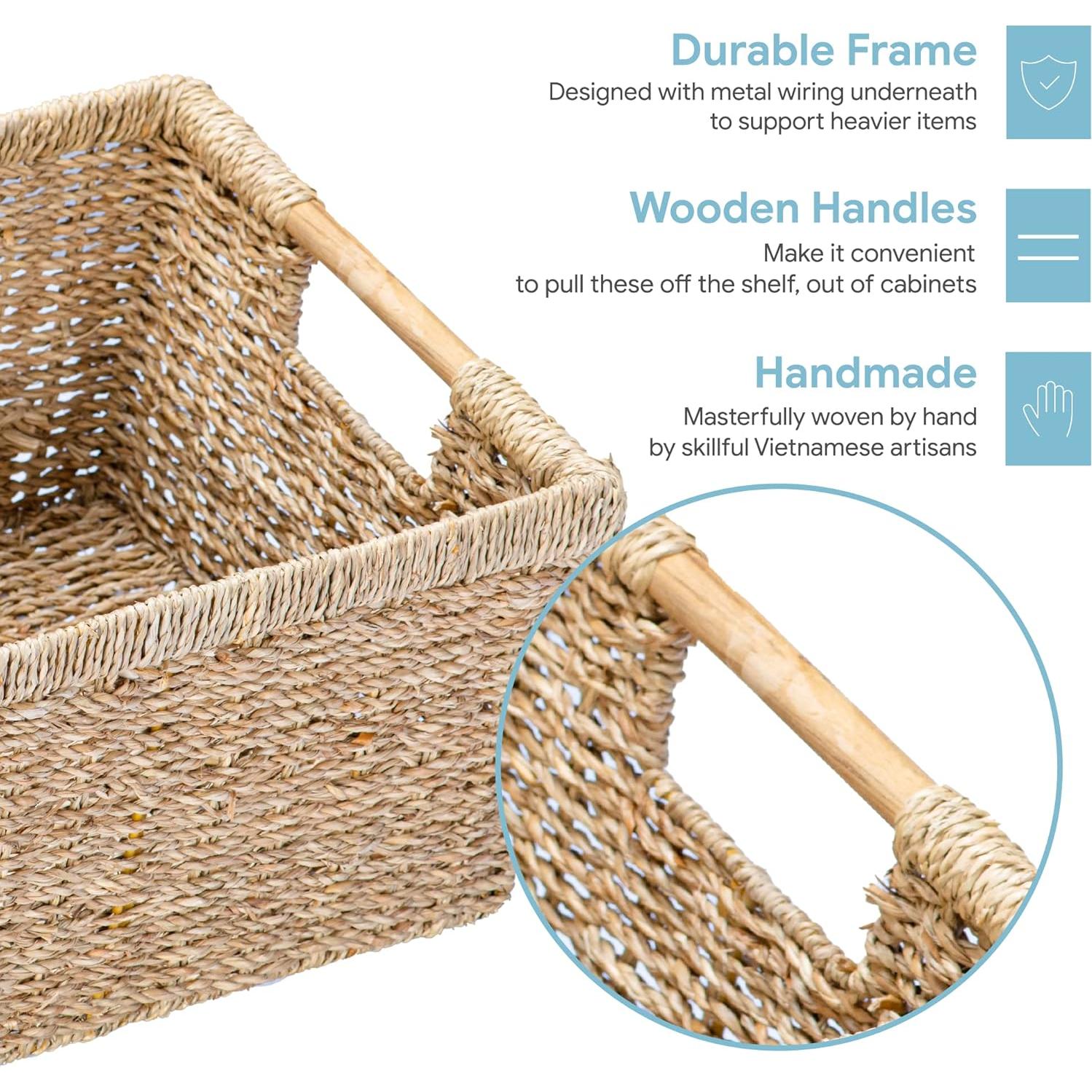 Cesta de Almacenamiento de Mimbre VATIMA 36.8x26.2x19.1cm