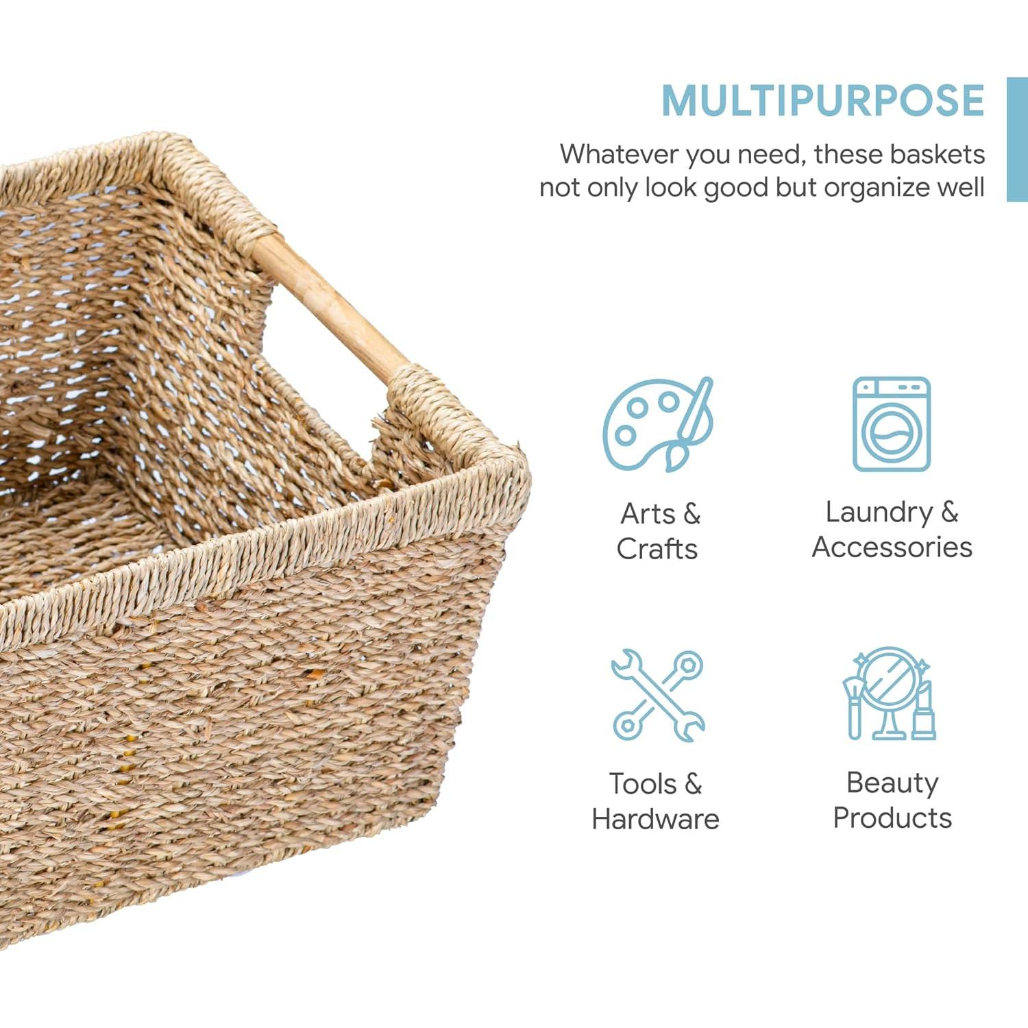 Cesta de Almacenamiento de Mimbre VATIMA 36.8x26.2x19.1cm