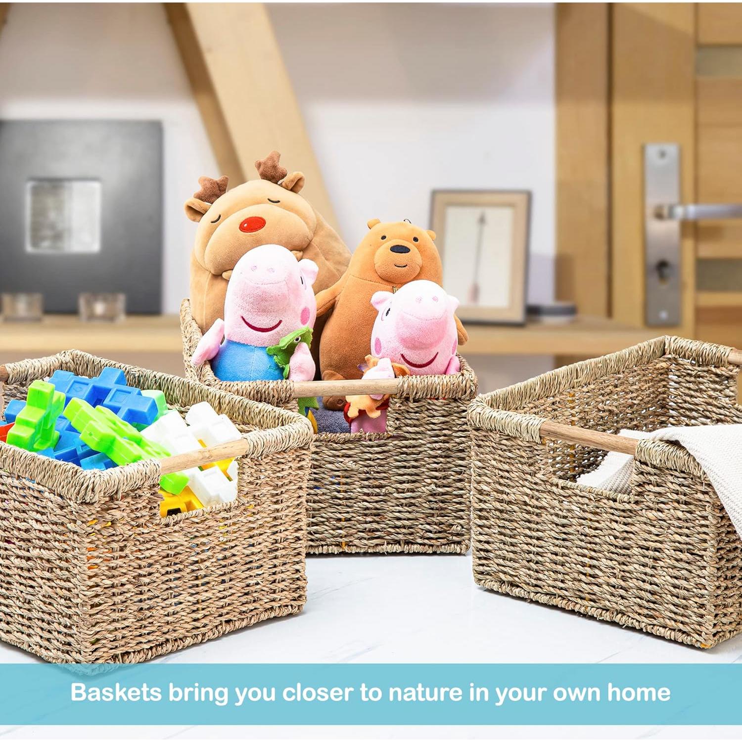 Cesta de Almacenamiento de Mimbre VATIMA 36.8x26.2x19.1cm