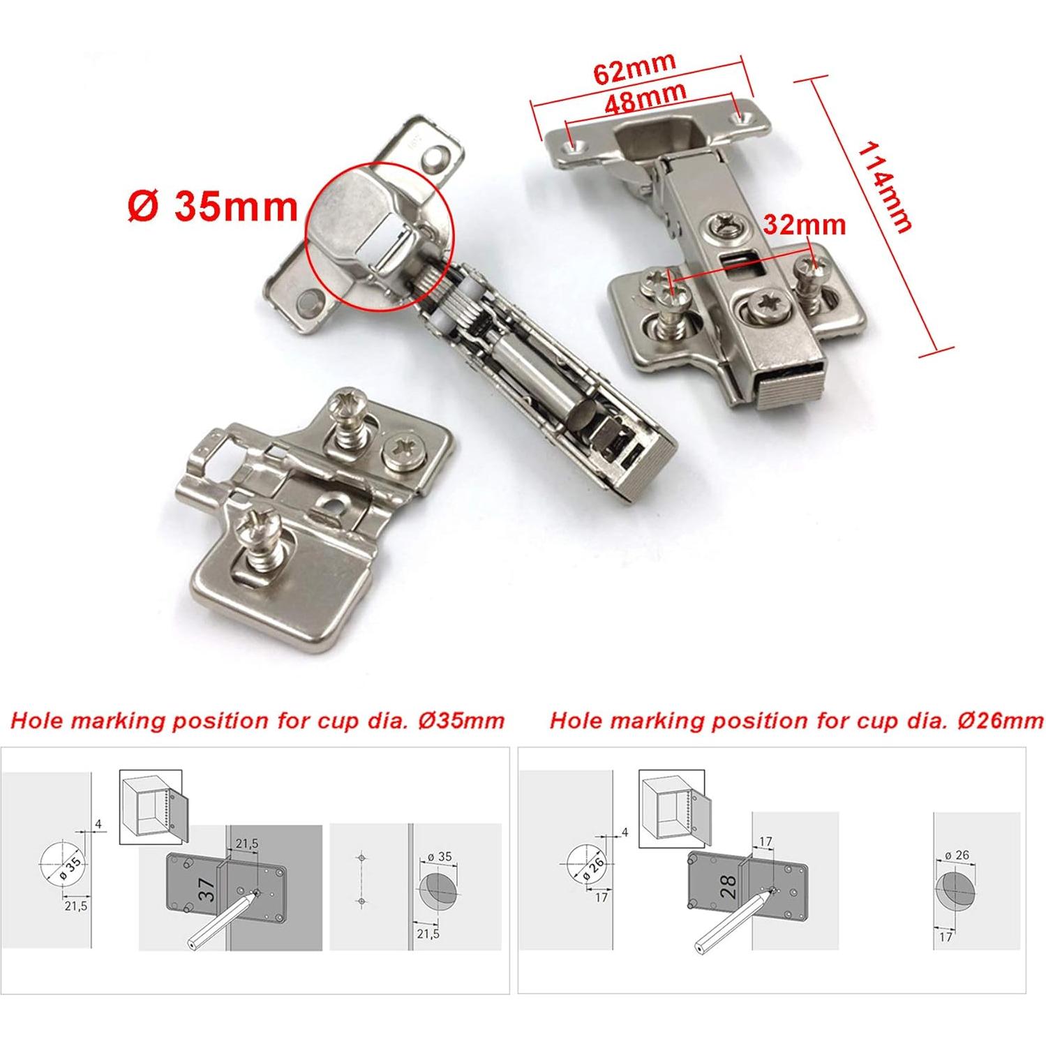 Bisagra de Cierre Suave LOOTICH 35mm Paquete de 8 Automática